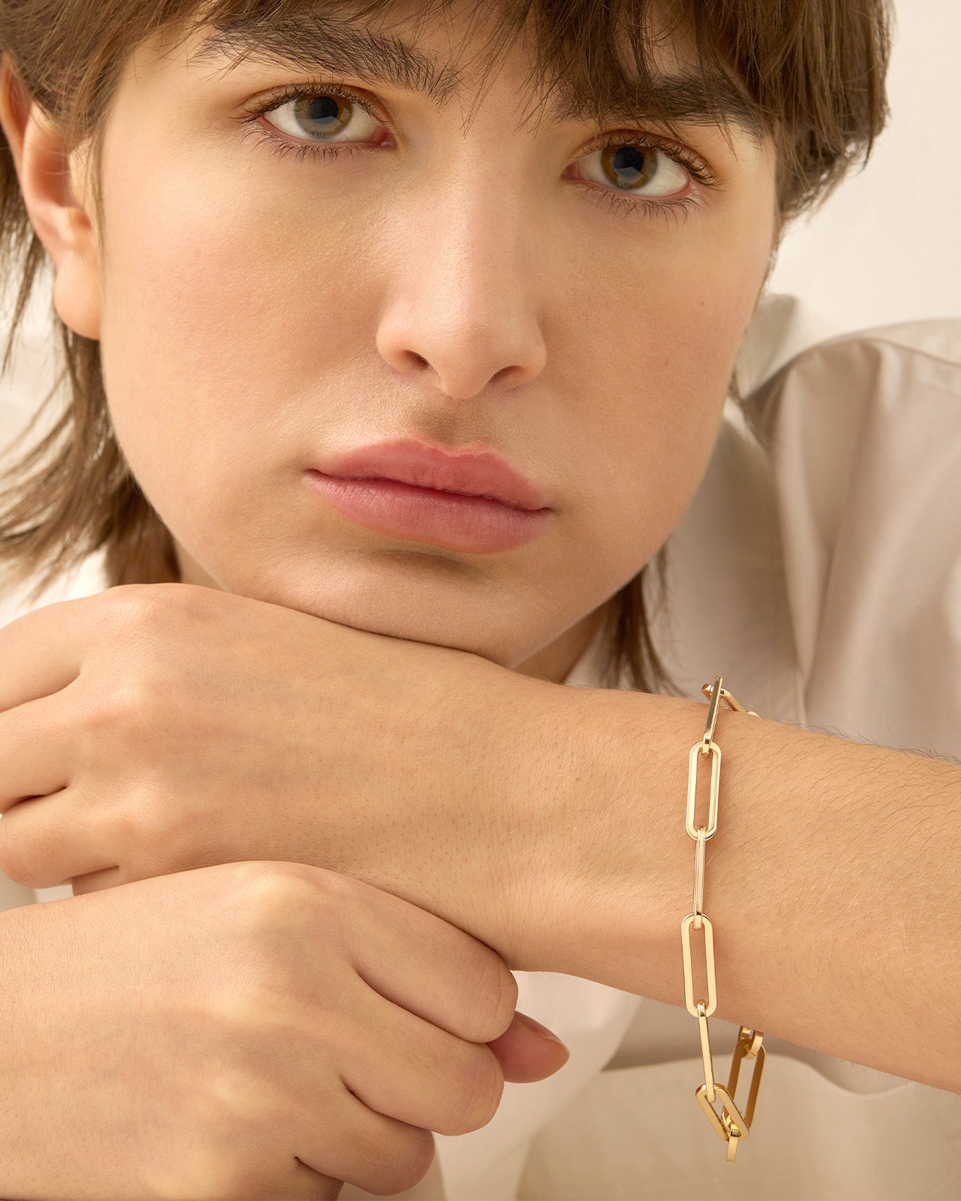 Jenny Bird Canada Andi Slim Stacking Link Gold Bracelet For Women