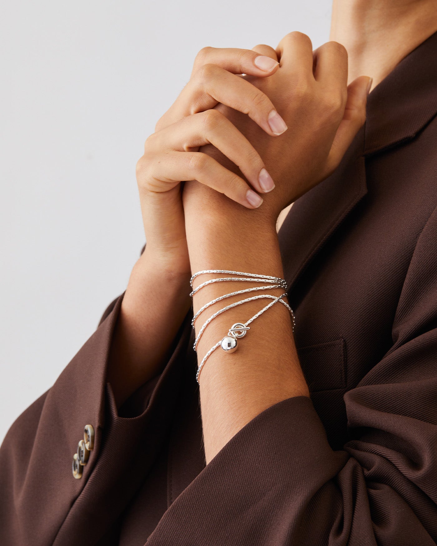 Jenny Bird Canada Constance Wrap Silver Chain Necklace and Bracelet For Women