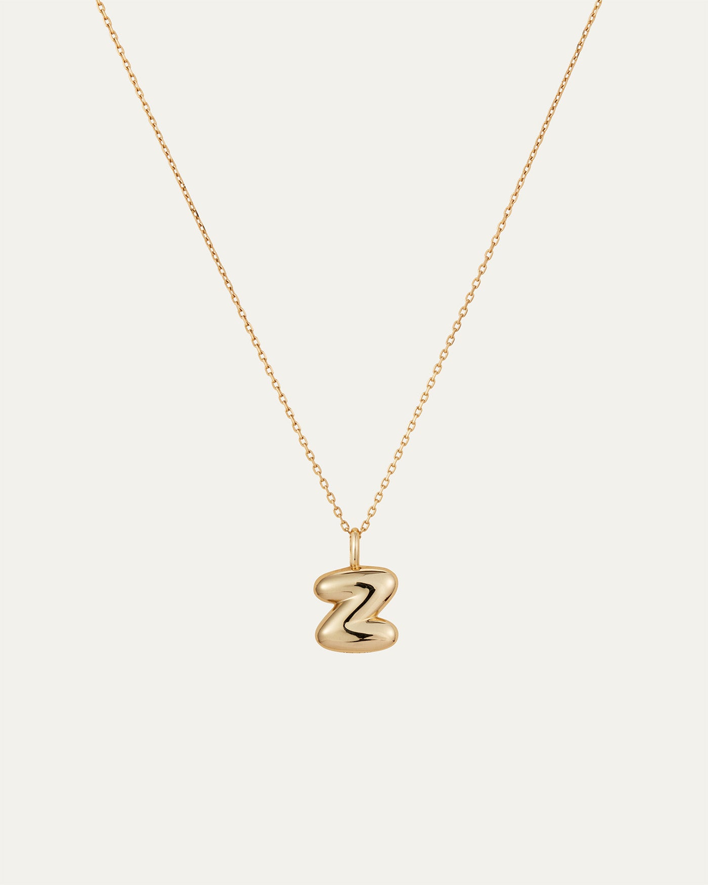 14K Gold Bubble Letter Necklace Z JENNY BIRD