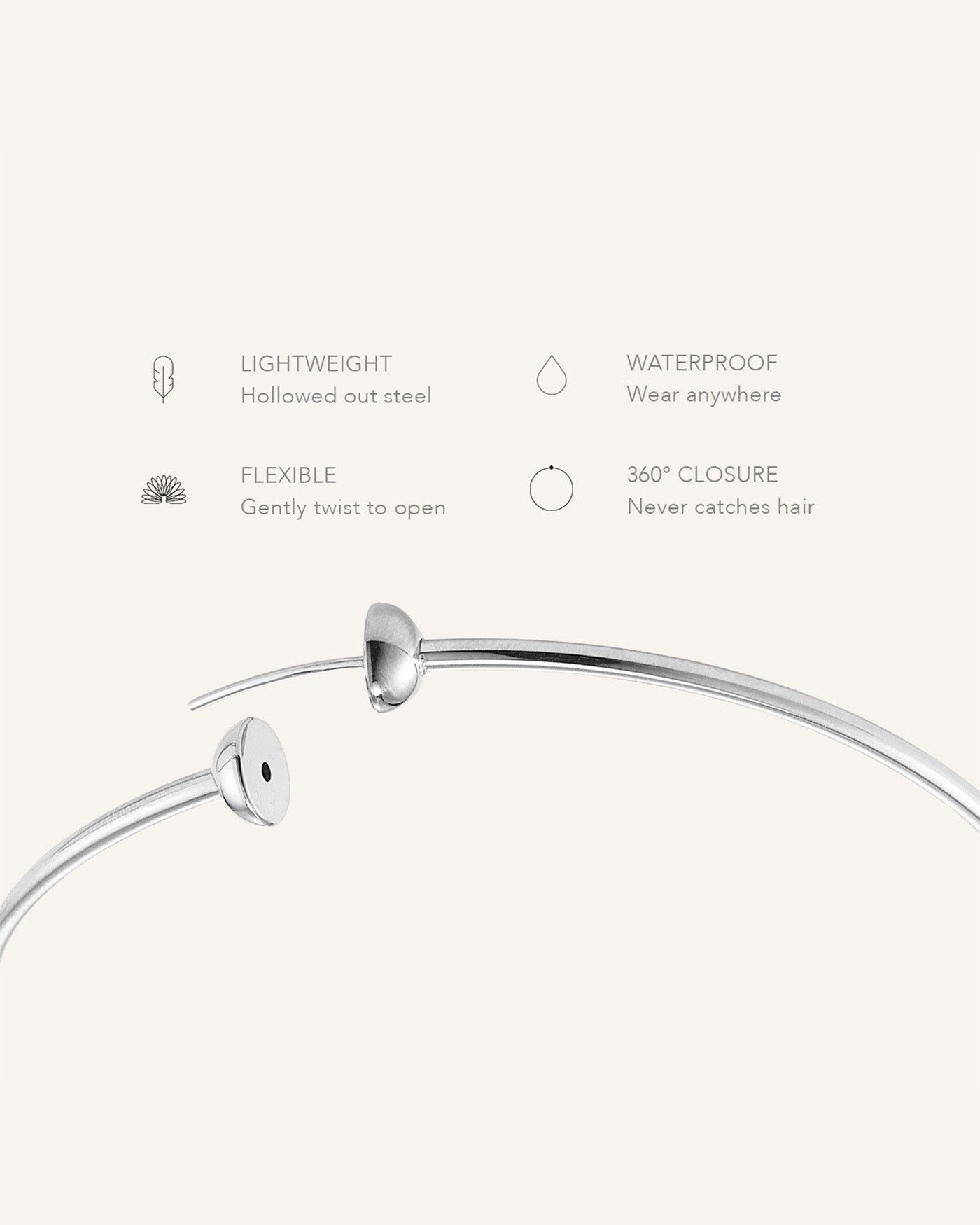 Jenny Bird Canada Icon Small Waterproof Silver Hoop Earrings For Women