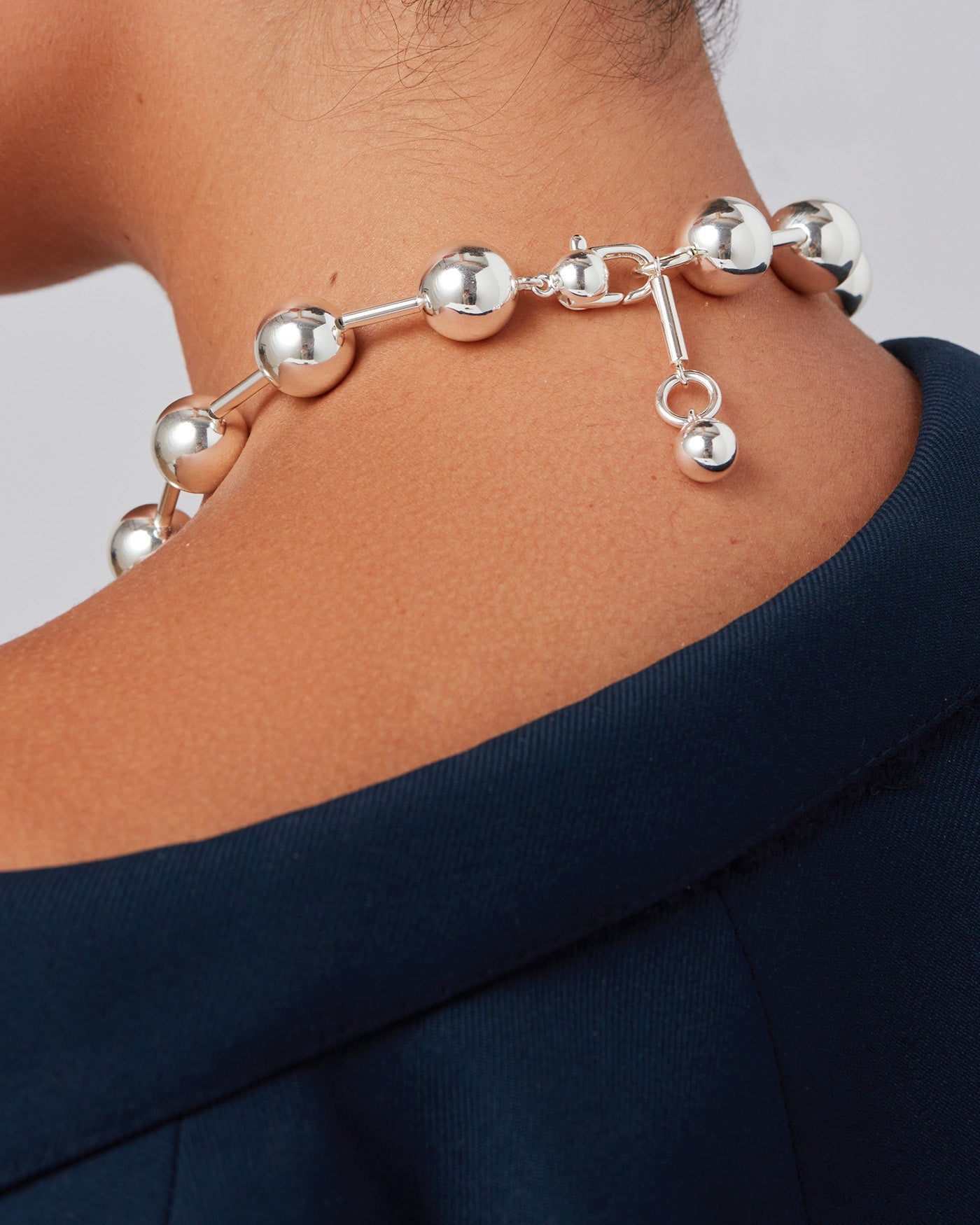 Jenny Bird Canada Celeste Mega Satement Ball Silver Necklace for Women