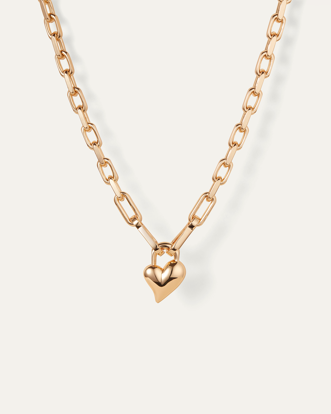 Padlock Heart Pendant Necklace - Gold | JENNY BIRD Canada