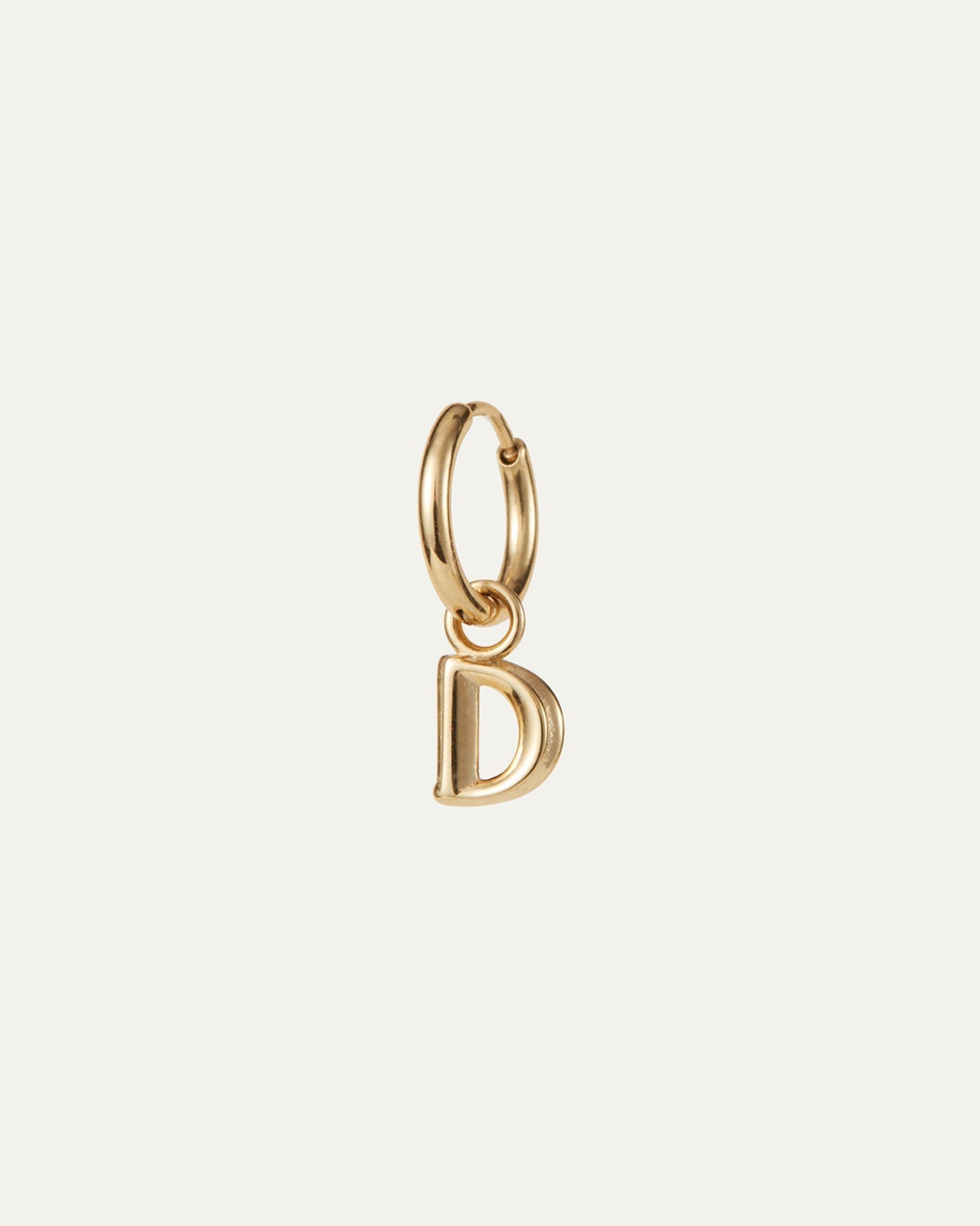 Single Monogram Huggie Earring - D