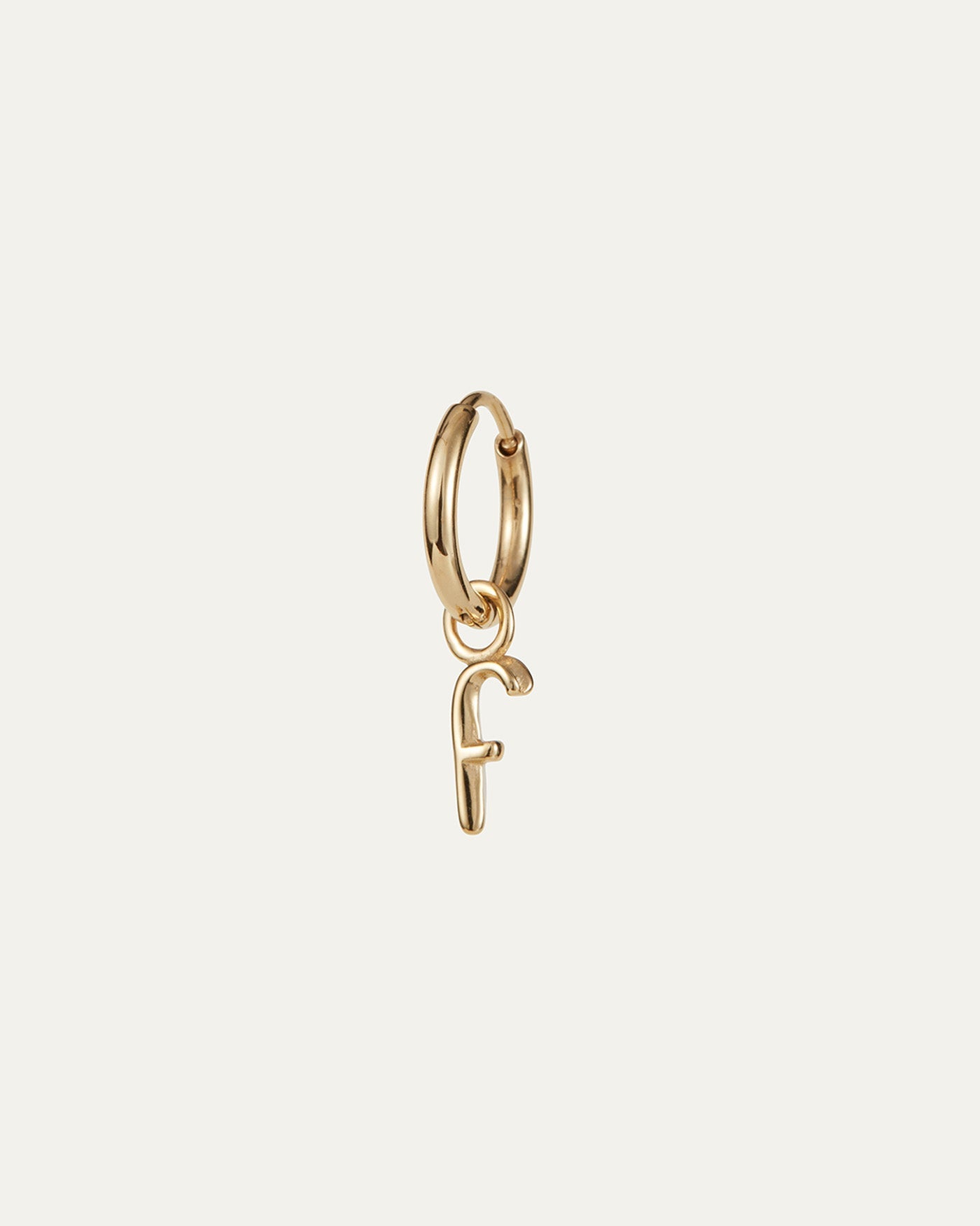 Single Monogram Huggie Earring - F