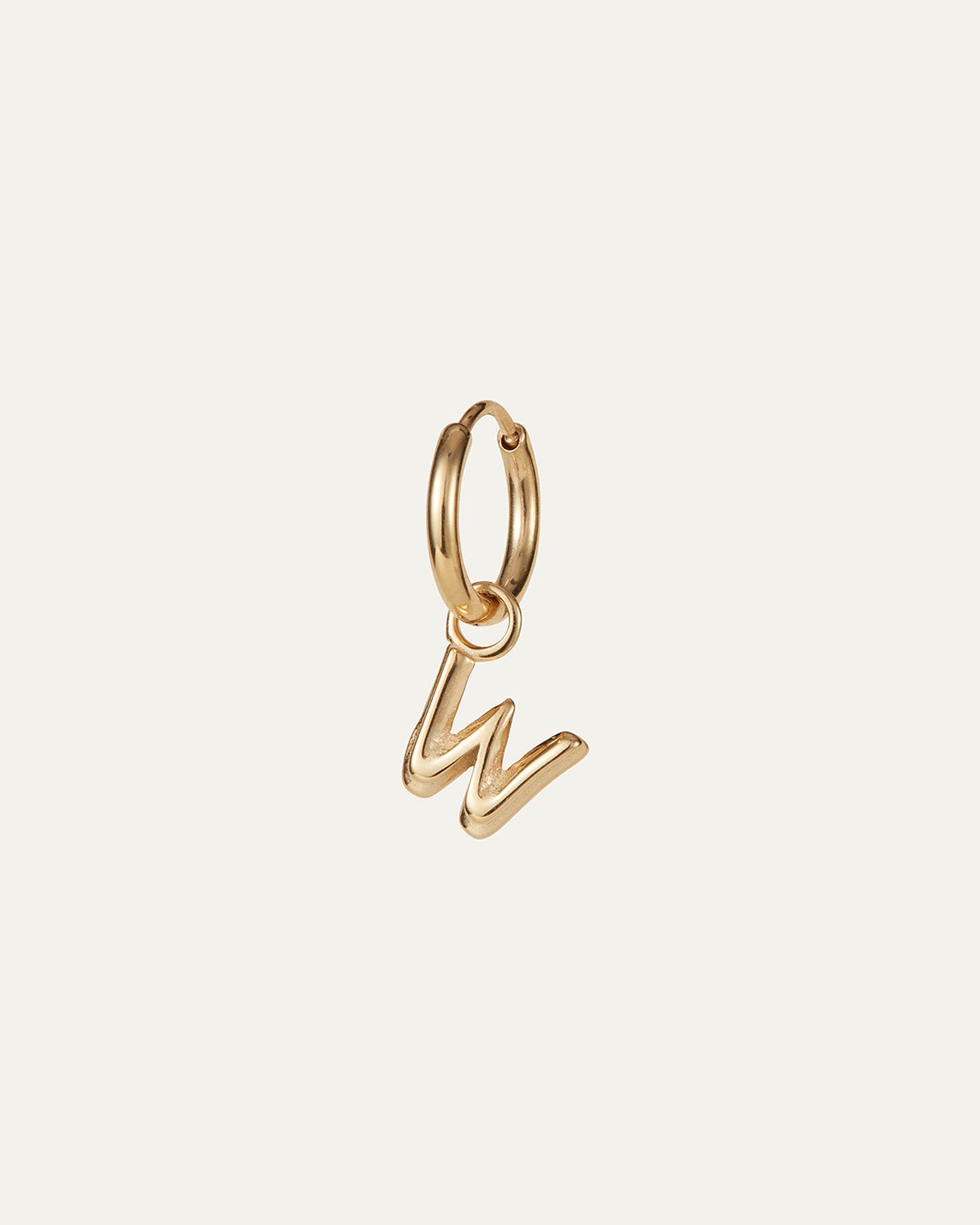 Single Monogram Huggie Earring - W