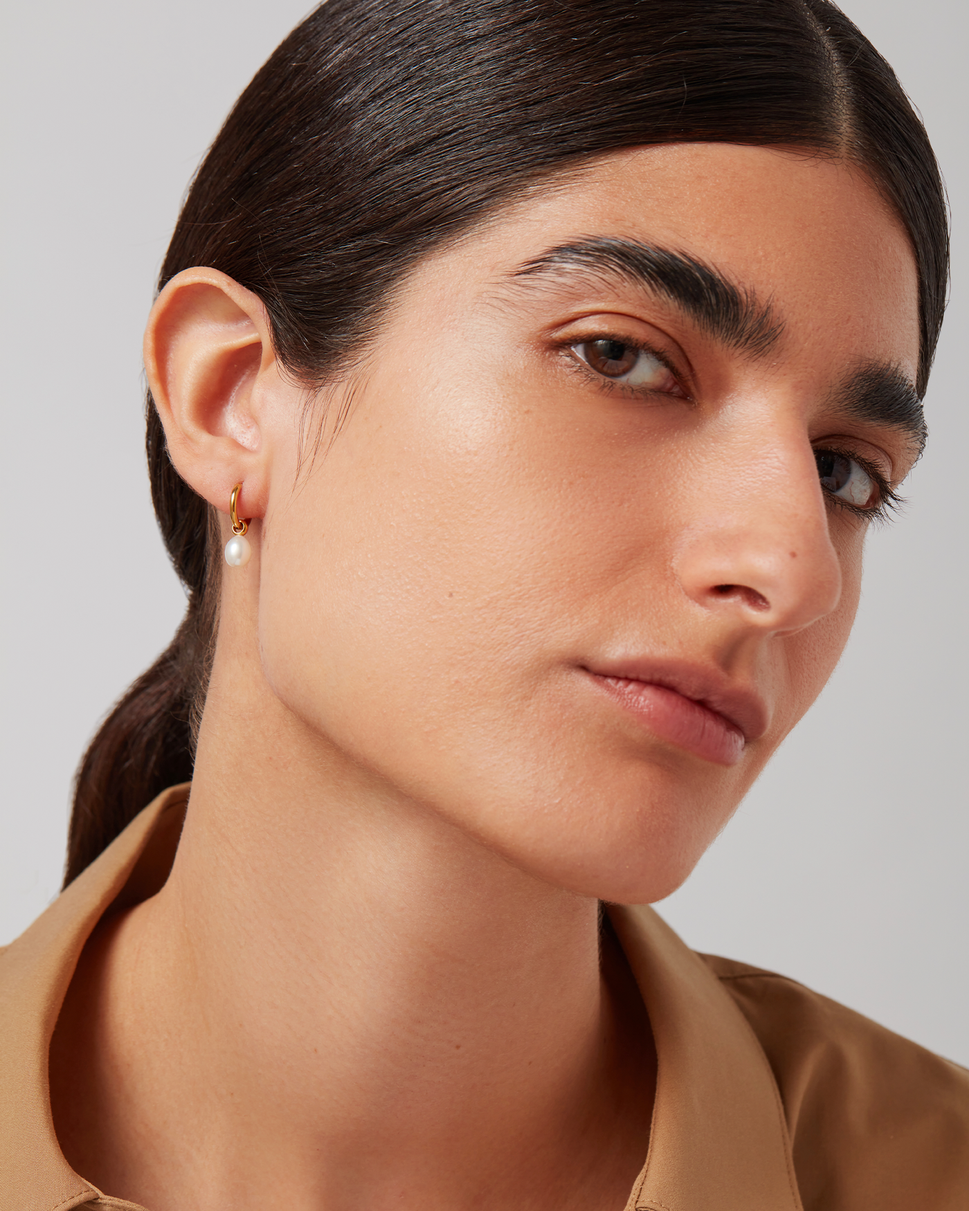 Jenny Bird Canada Gold and Pearl Waterproof Summer Huggie Hoop Charm Earrings for Women