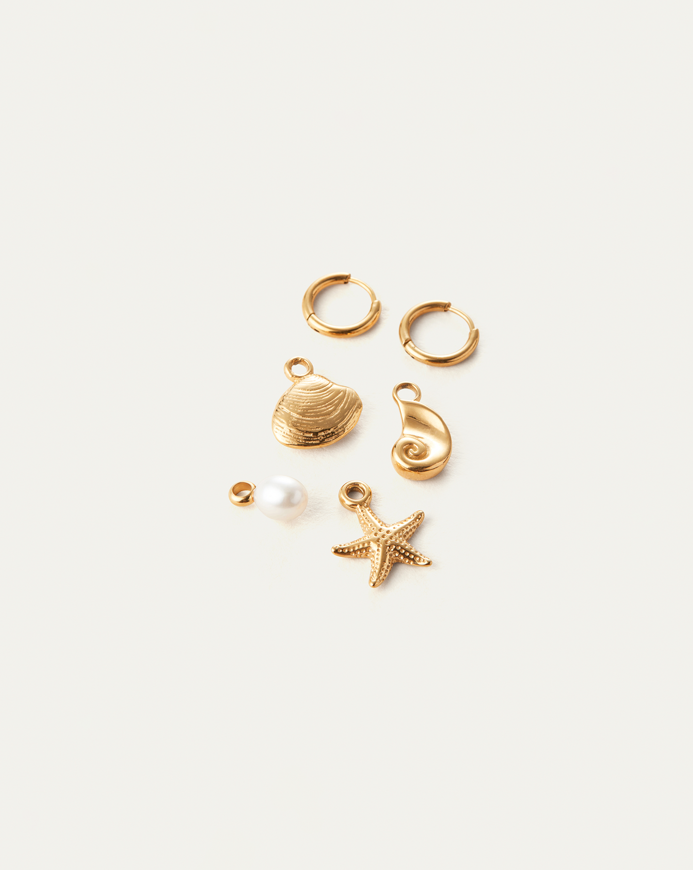 Jenny Bird Canada Gold and Pearl Waterproof Summer Huggie Hoop Charm Earrings for Women