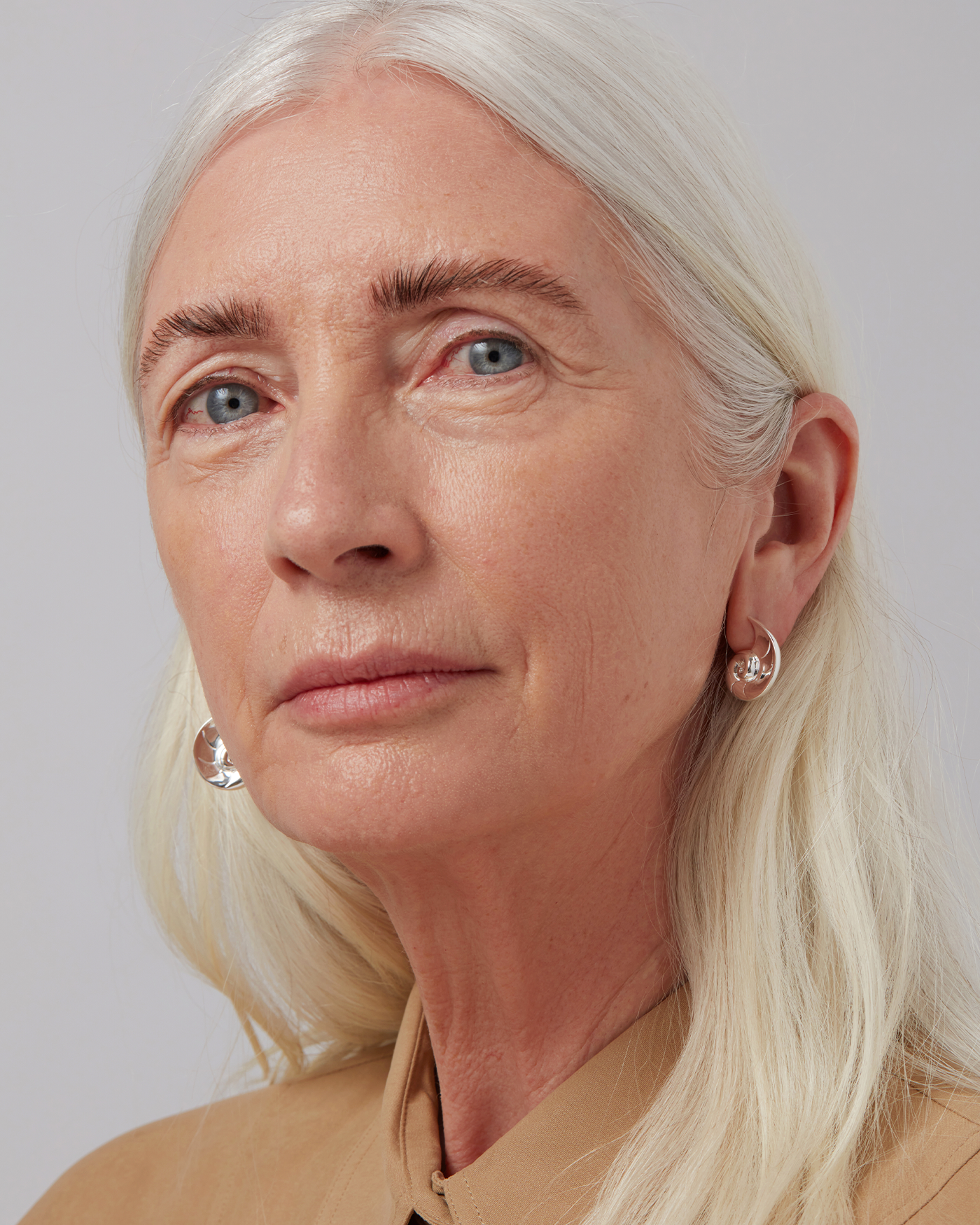 Jenny Bird Canada Silver Shell Dylan Stud Earrings for Women