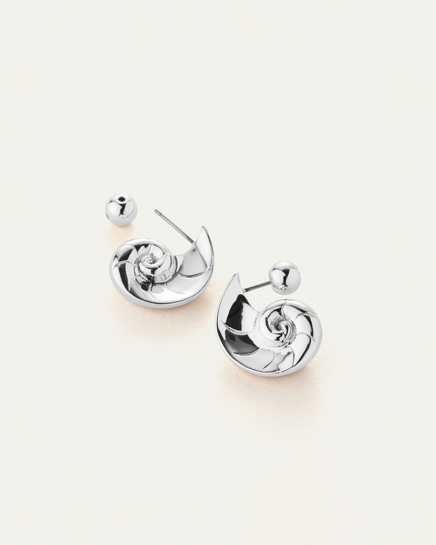 Jenny Bird Canada Silver Shell Dylan Stud Earrings for Women