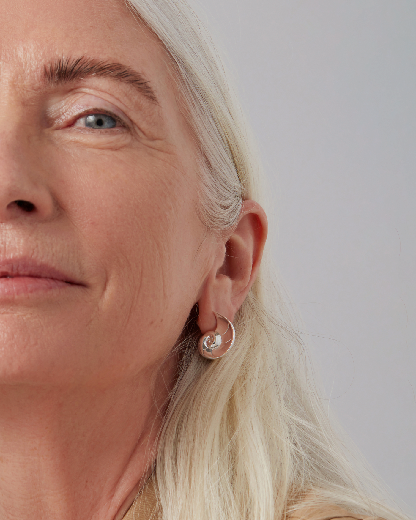 Jenny Bird Canada Silver Shell Dylan Stud Earrings for Women