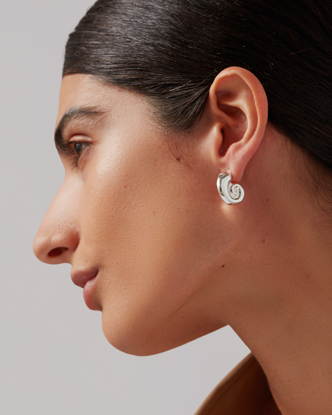 Jenny Bird Canada Silver Shell Dylan Stud Earrings for Women