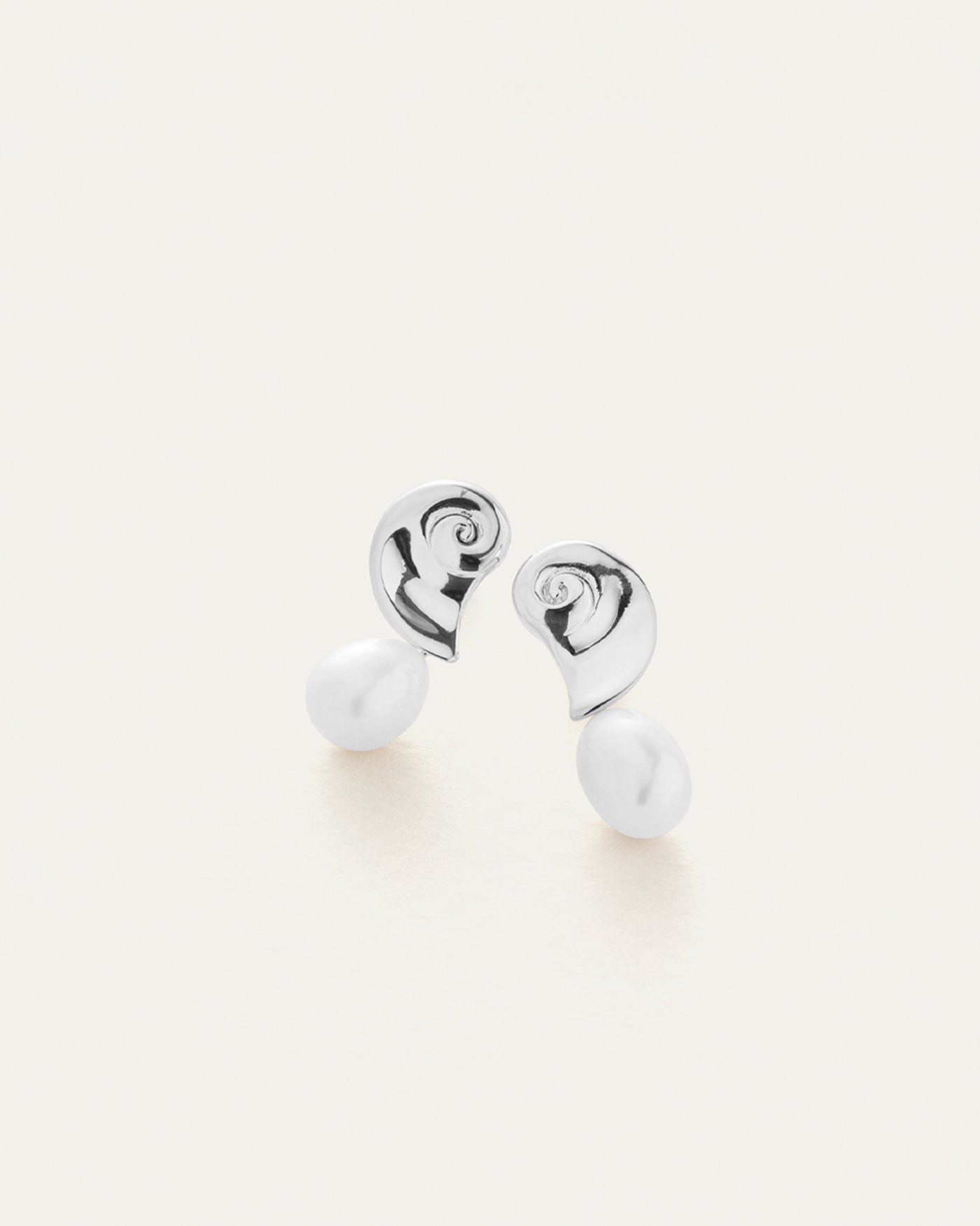 Jenny Bird Canada Lucille Silver and Pearl Drop Earrings for Women