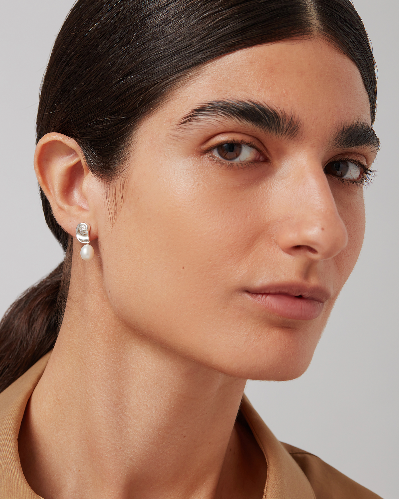 Jenny Bird Canada Lucille Silver and Pearl Drop Earrings for Women