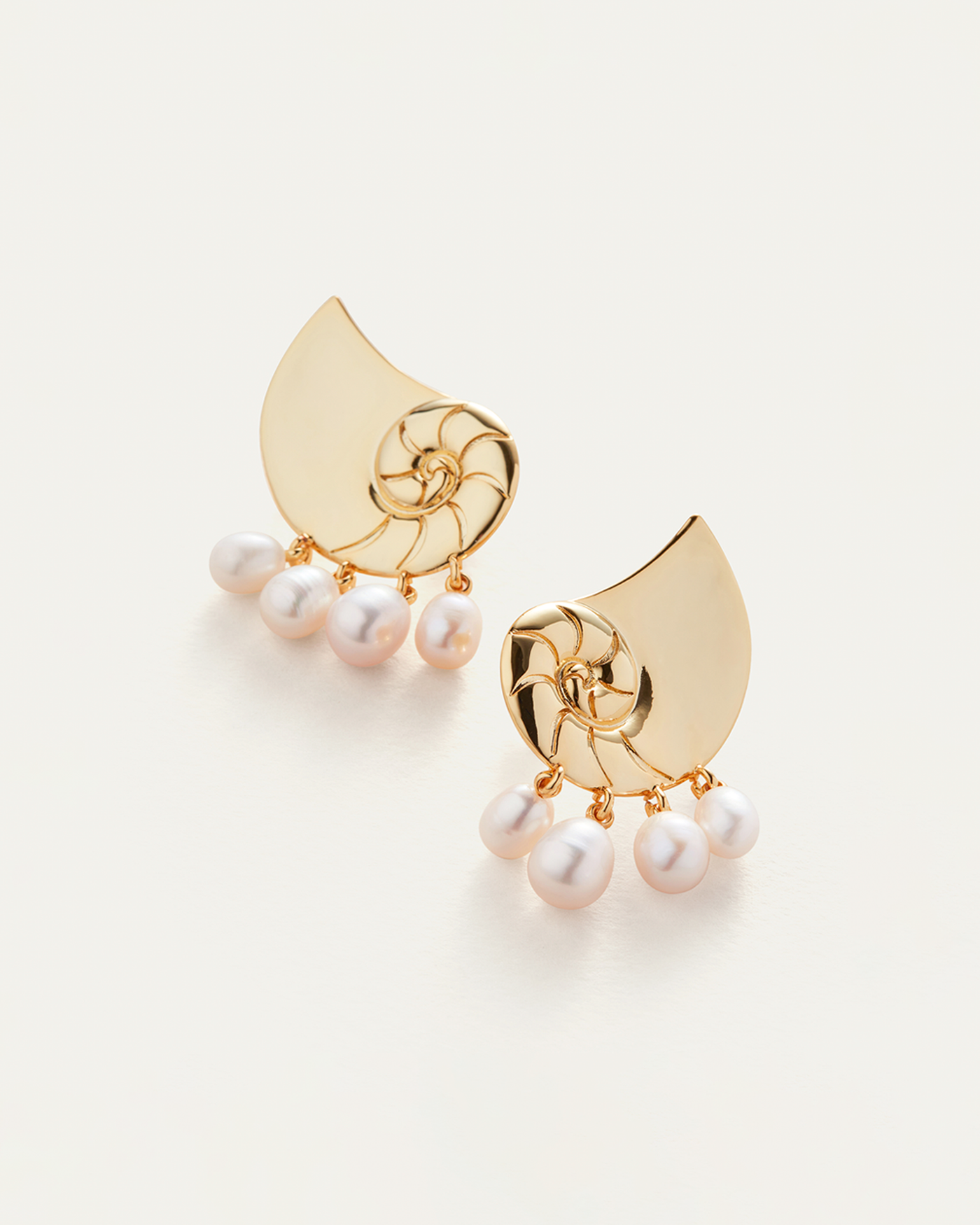 Jenny Bird Canada Gold and Pearl Lucille Climber Earrings for Women