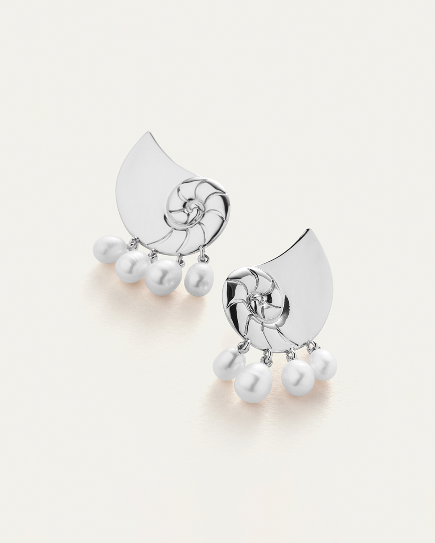 Jenny Bird Canada Silver and Pearl Lucille Climber Earrings for Women