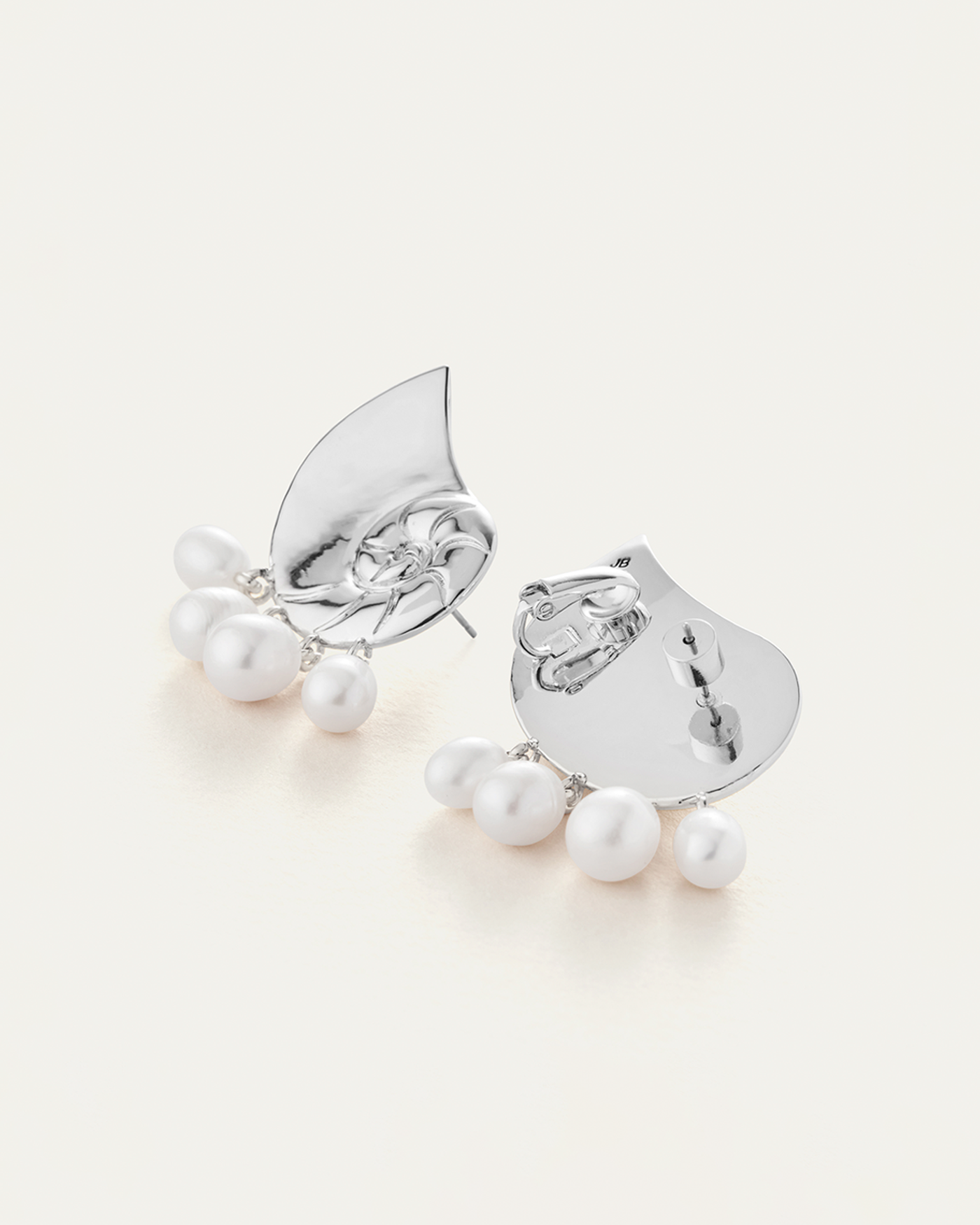 Jenny Bird Canada Silver and Pearl Lucille Climber Earrings for Women
