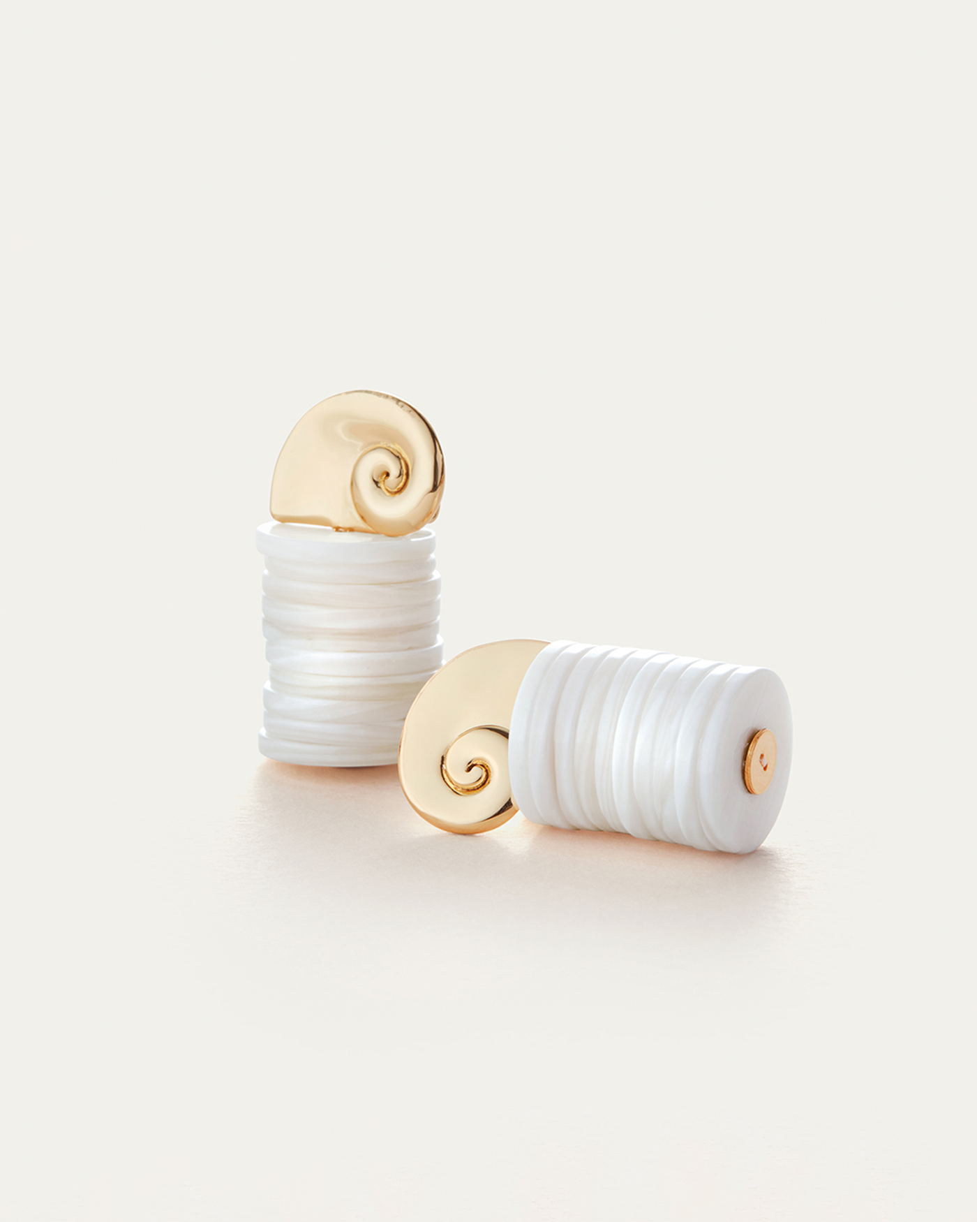 Jenny Bird Canada Gold, Shell and Pearl Odette Drop Earrings for Women