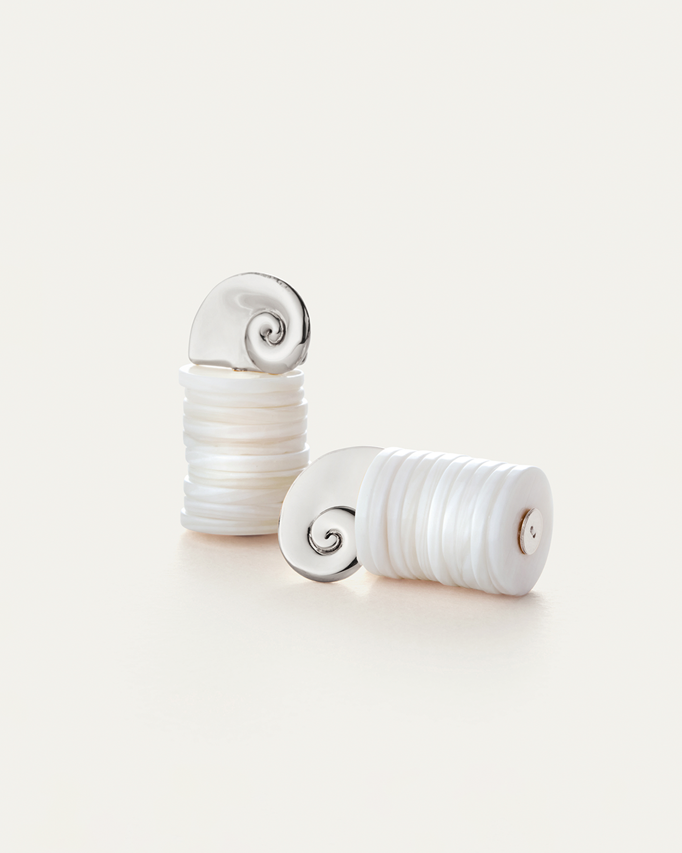 Jenny Bird Canada Silver, Shell and Pearl Odette Drop Earrings for Women