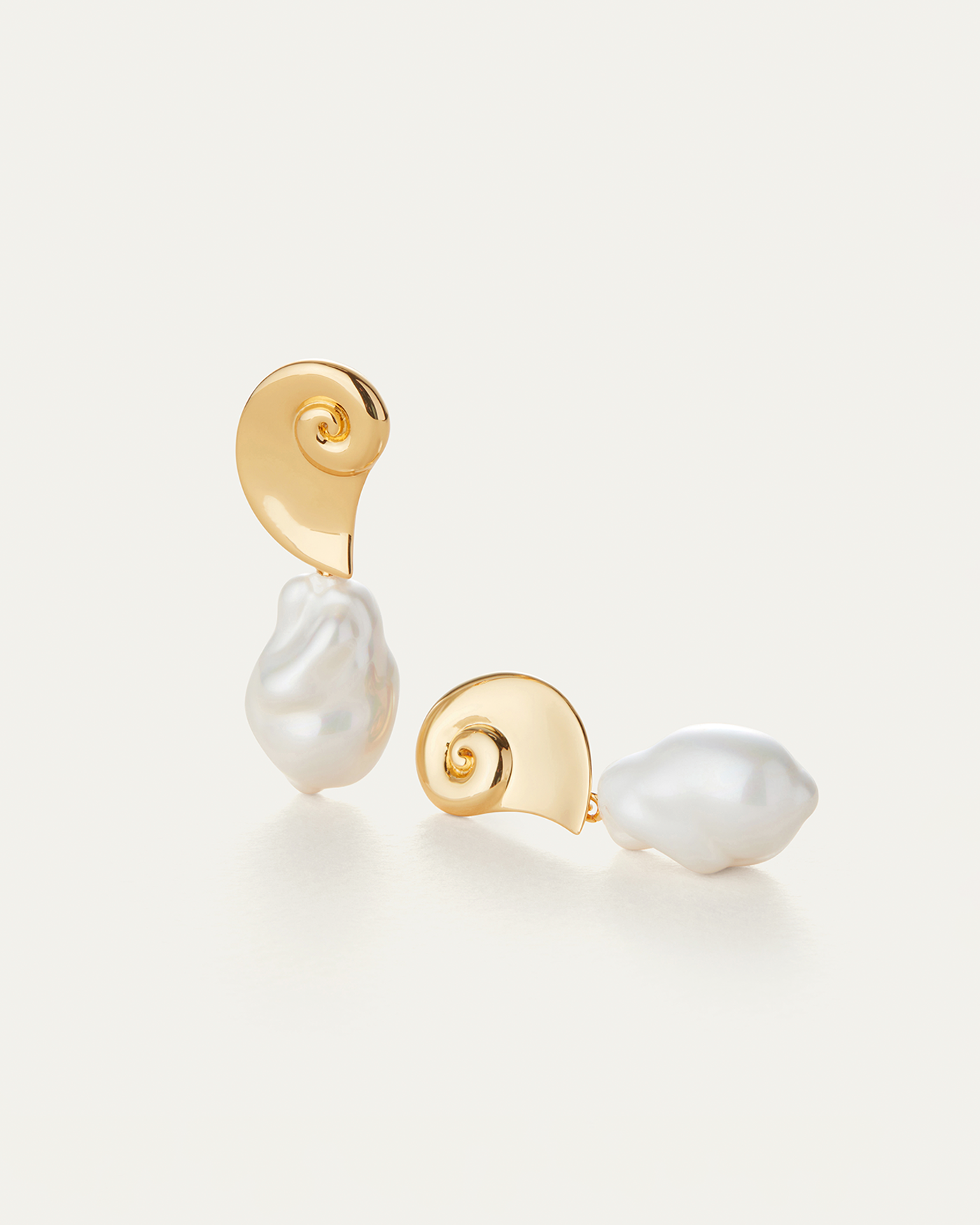 Jenny Bird Canada Gold, Shell and Pearl Petra Earrings for Women