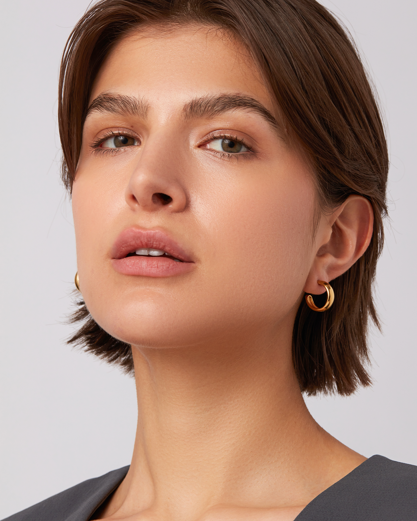 Jenny Bird Canada Small Waterproof Gold Staple Hoops for Women