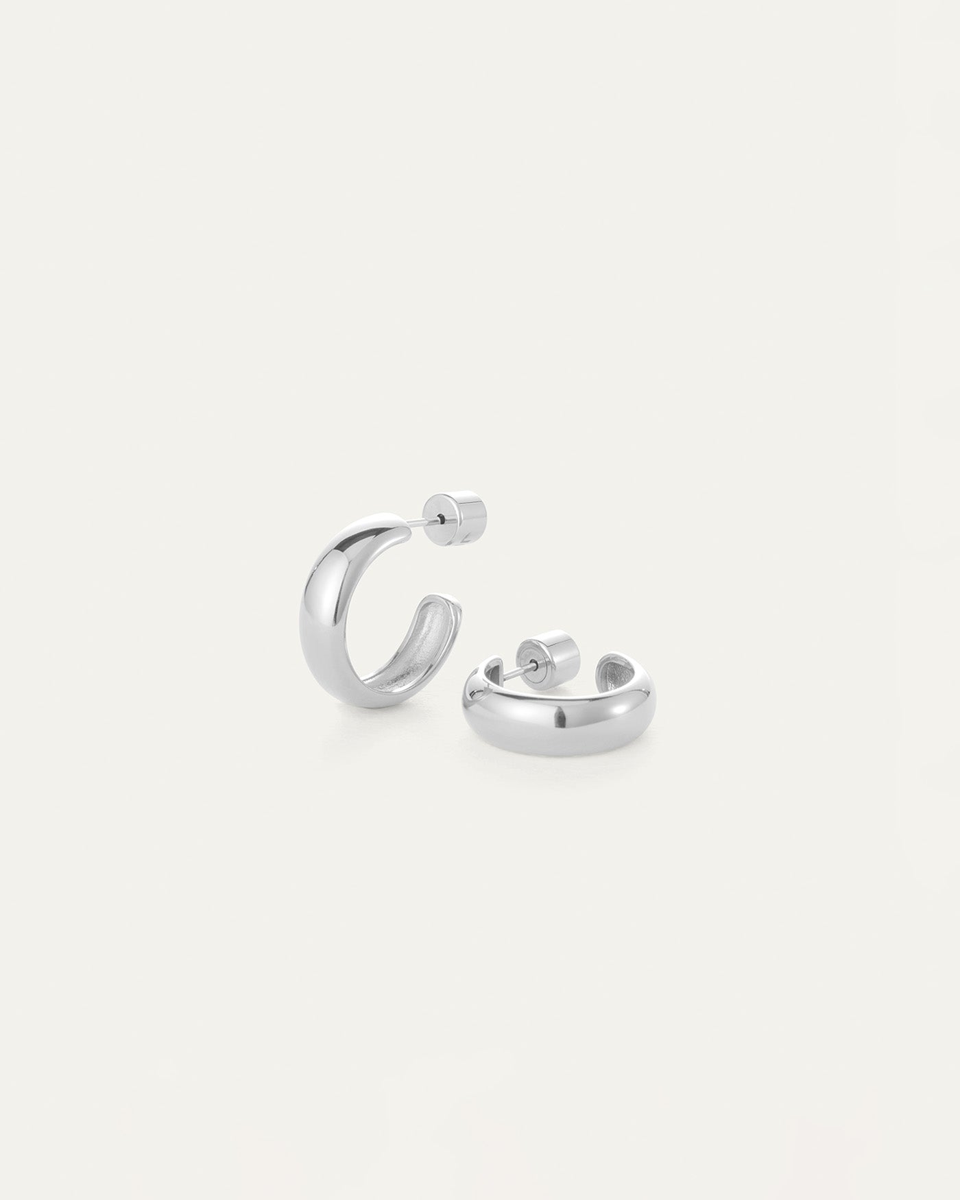 Jenny Bird Canada Small Waterproof Silver Staple Hoops for Women