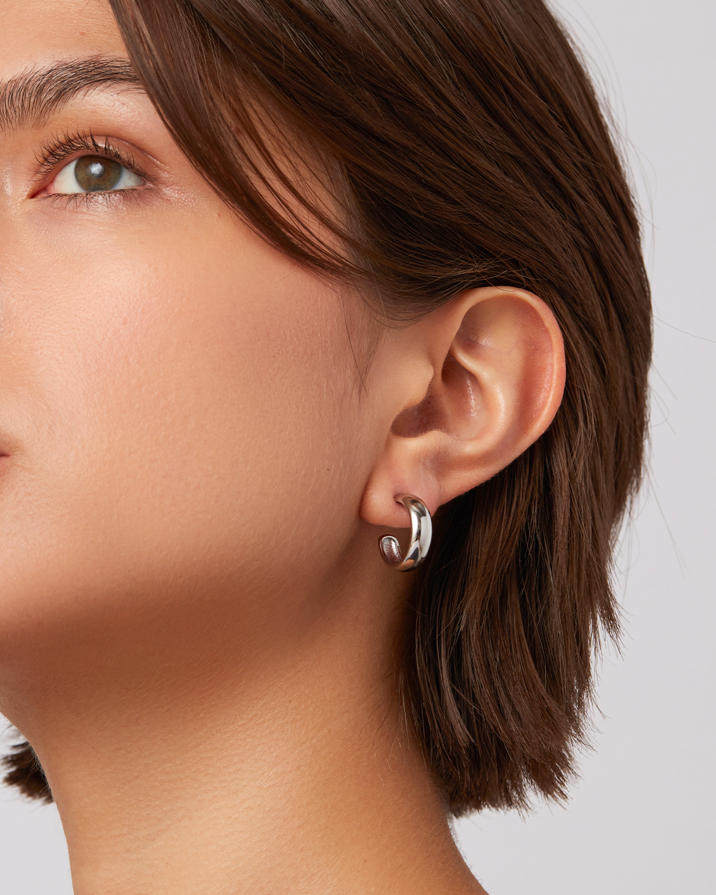 Jenny Bird Canada Small Waterproof Silver Staple Hoops for Women