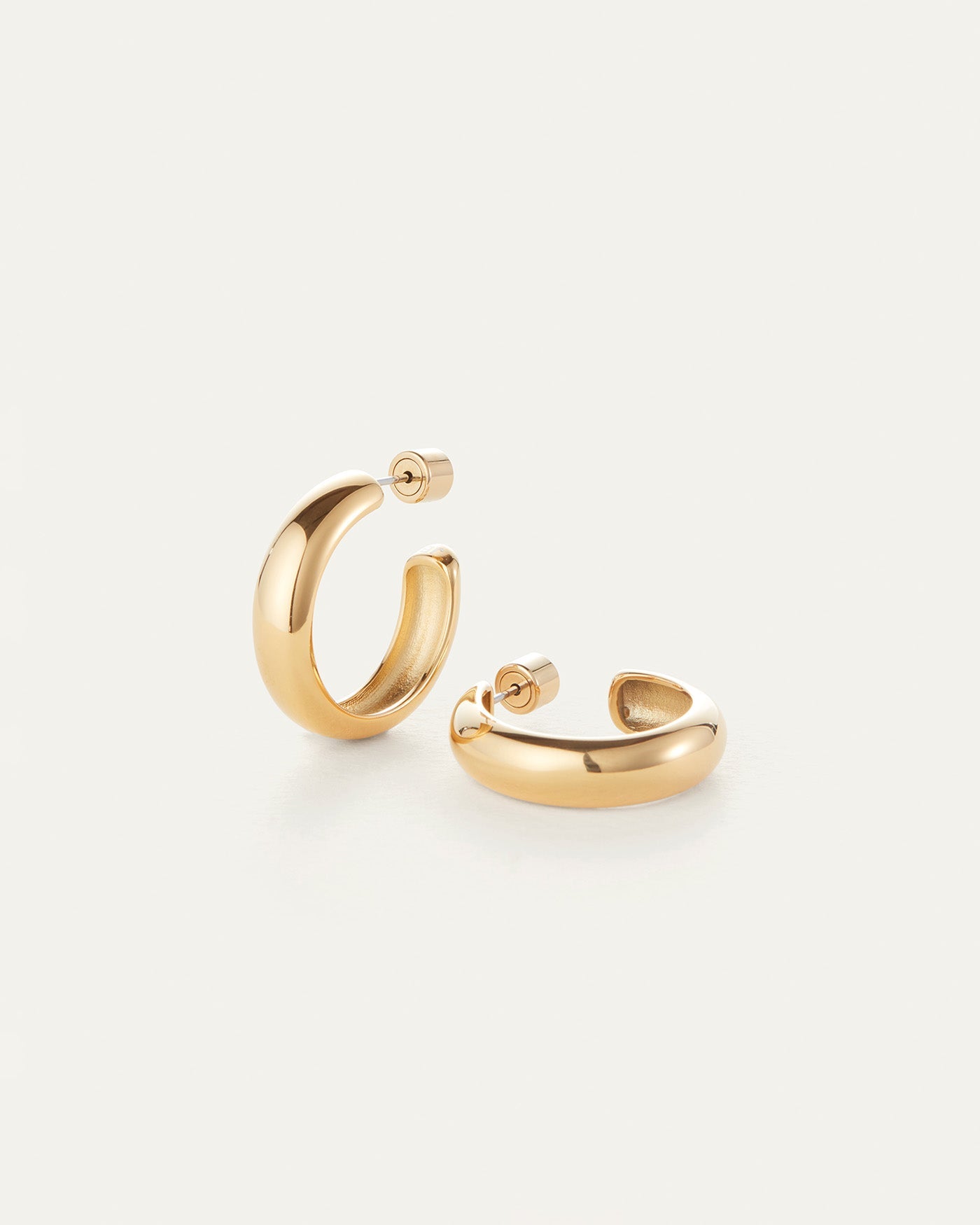 Jenny Bird Canada Medium Waterproof Gold Staple Hoops for Women