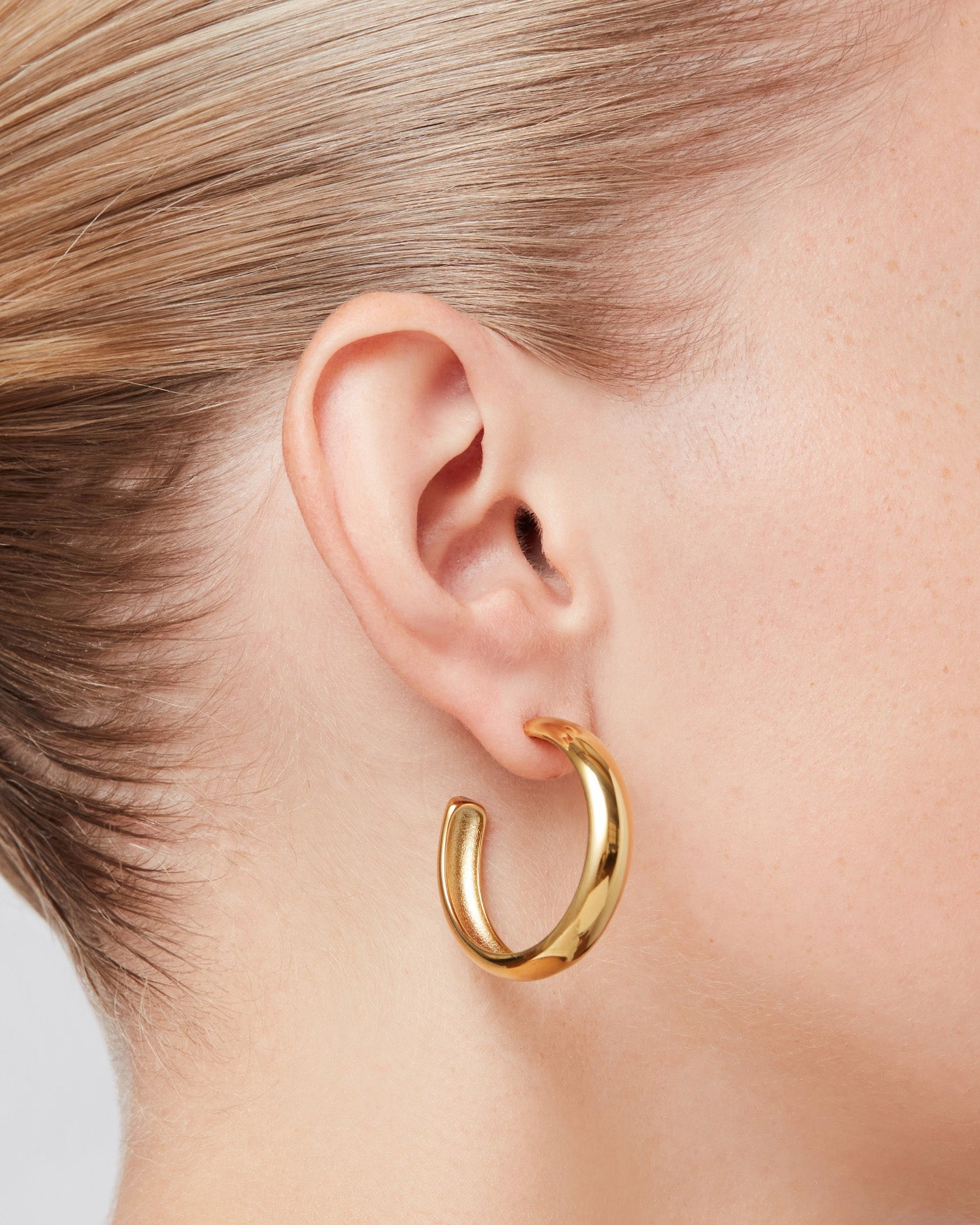 Jenny Bird Canada Large Waterproof Gold Staple Hoops for Women