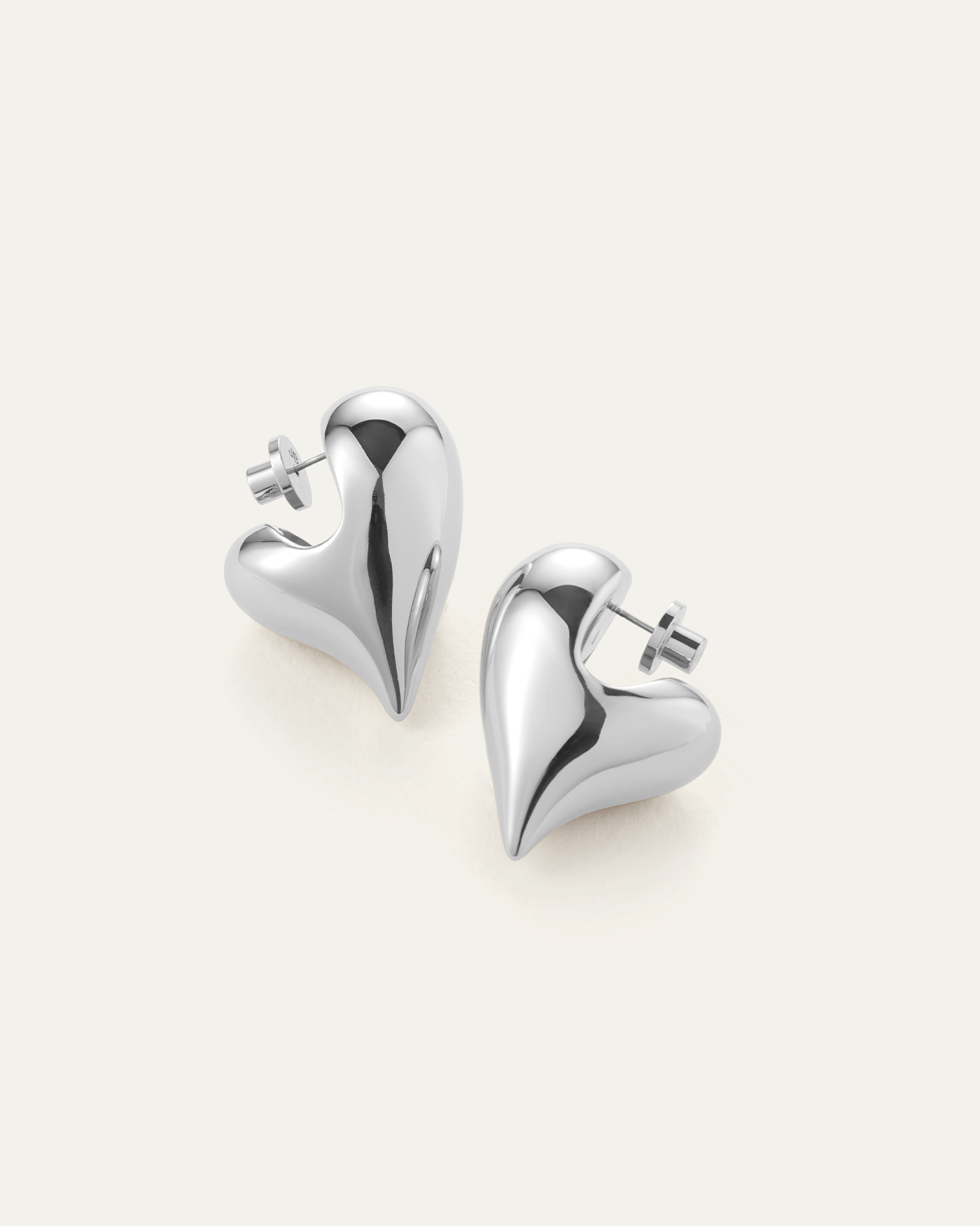 Art Heart Puff Earrings | Silver Teardrop Earrings | JENNY BIRD Canada