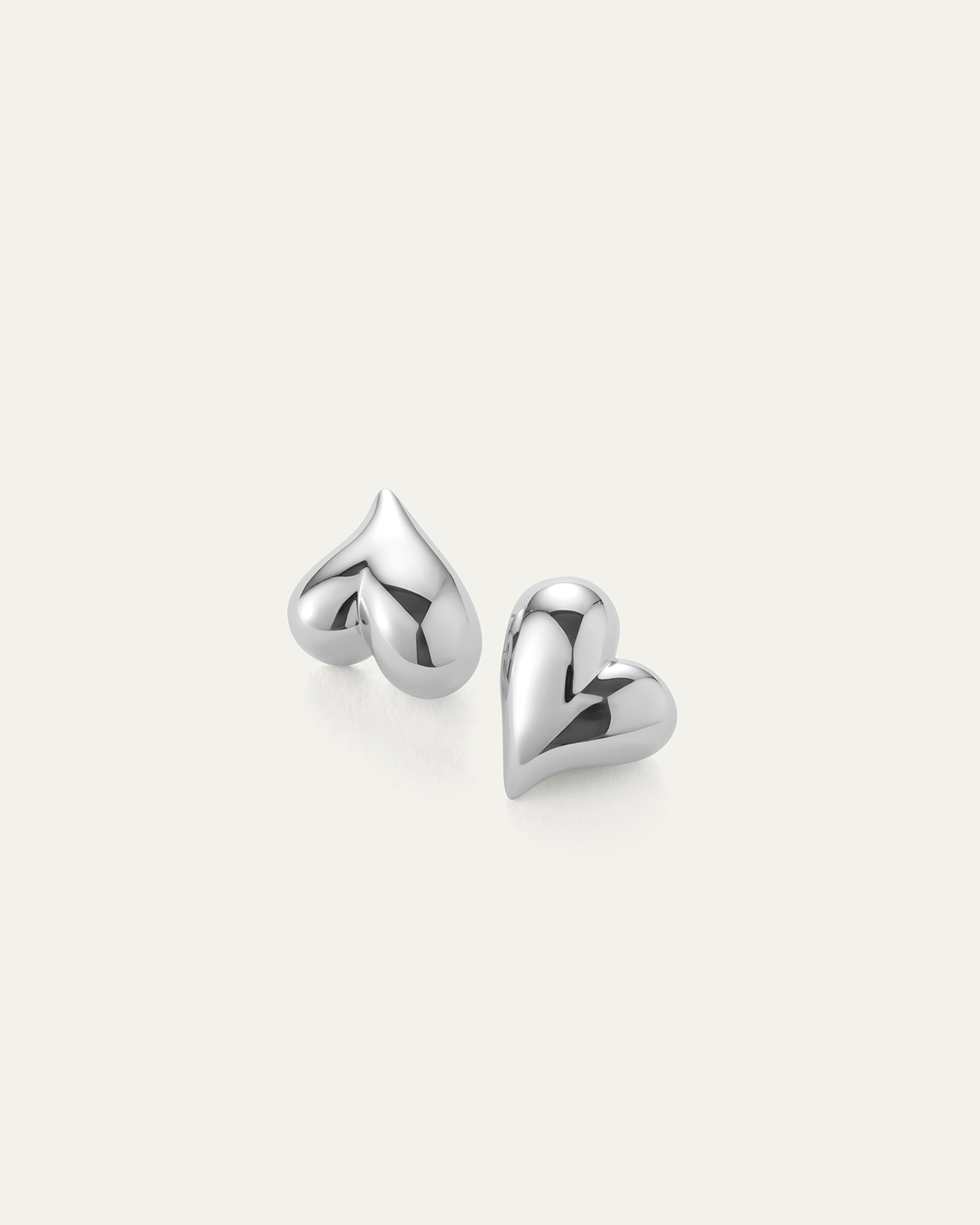 Art Heart Button Earrings | Silver Heart Jewelry | JENNY BIRD Canada