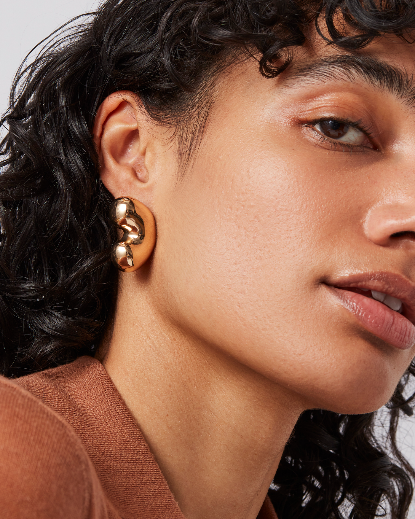 Jenny Bird Canada Gold Statement Eliza Puffy Sculptural Earrings for Women