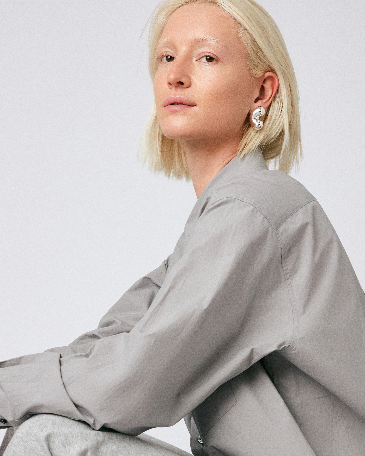 Jenny Bird Canada Eliza Puff Silver Statement Earrings for Women