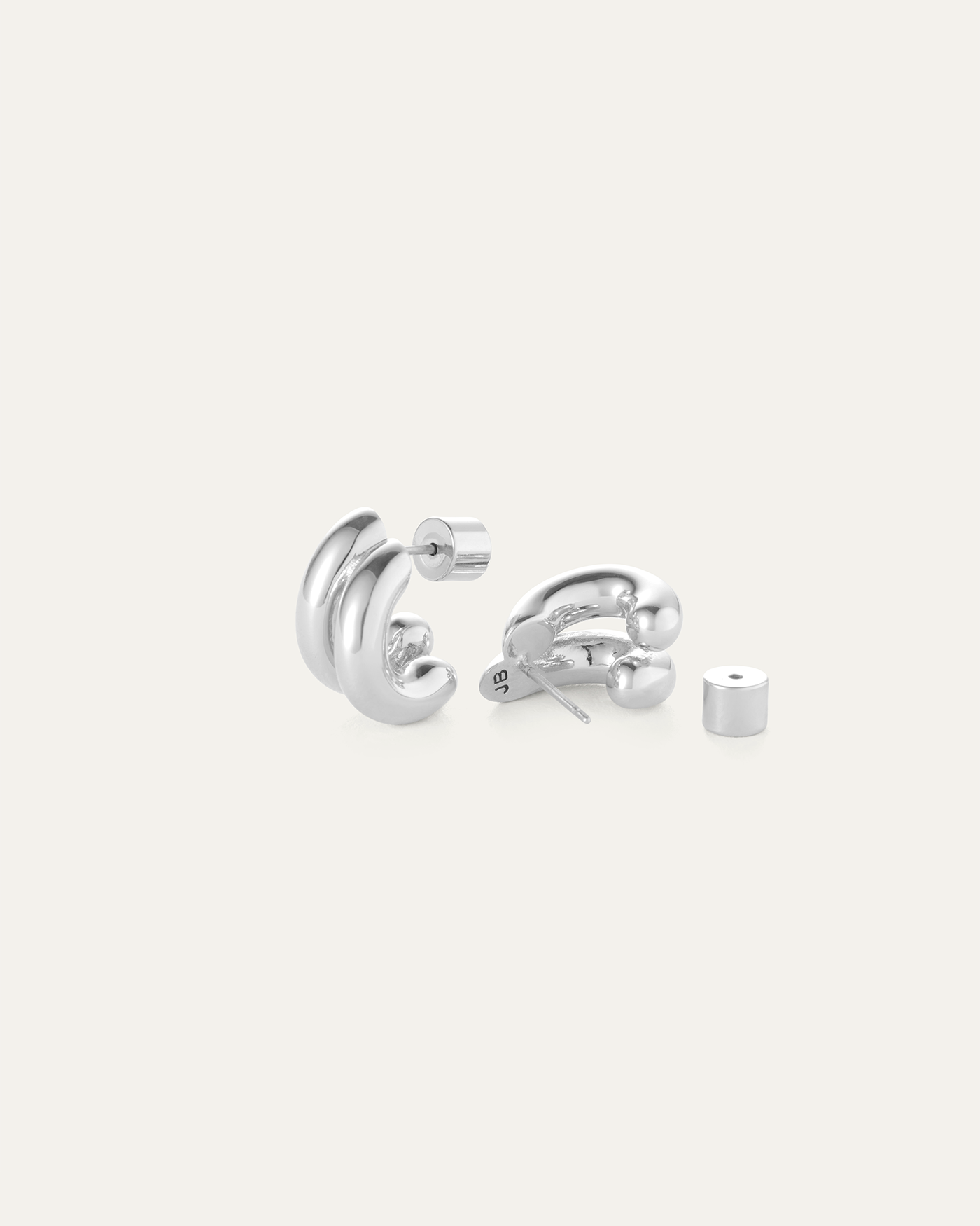 Mini Florence Silver Double Huggie Hoops | JENNY BIRD Canada
