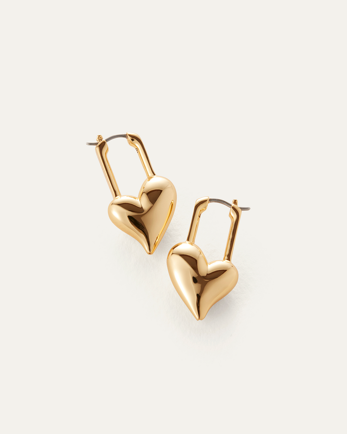 Padlock Heart Earrings | Gold Hoop Earrings | JENNY BIRD Canada