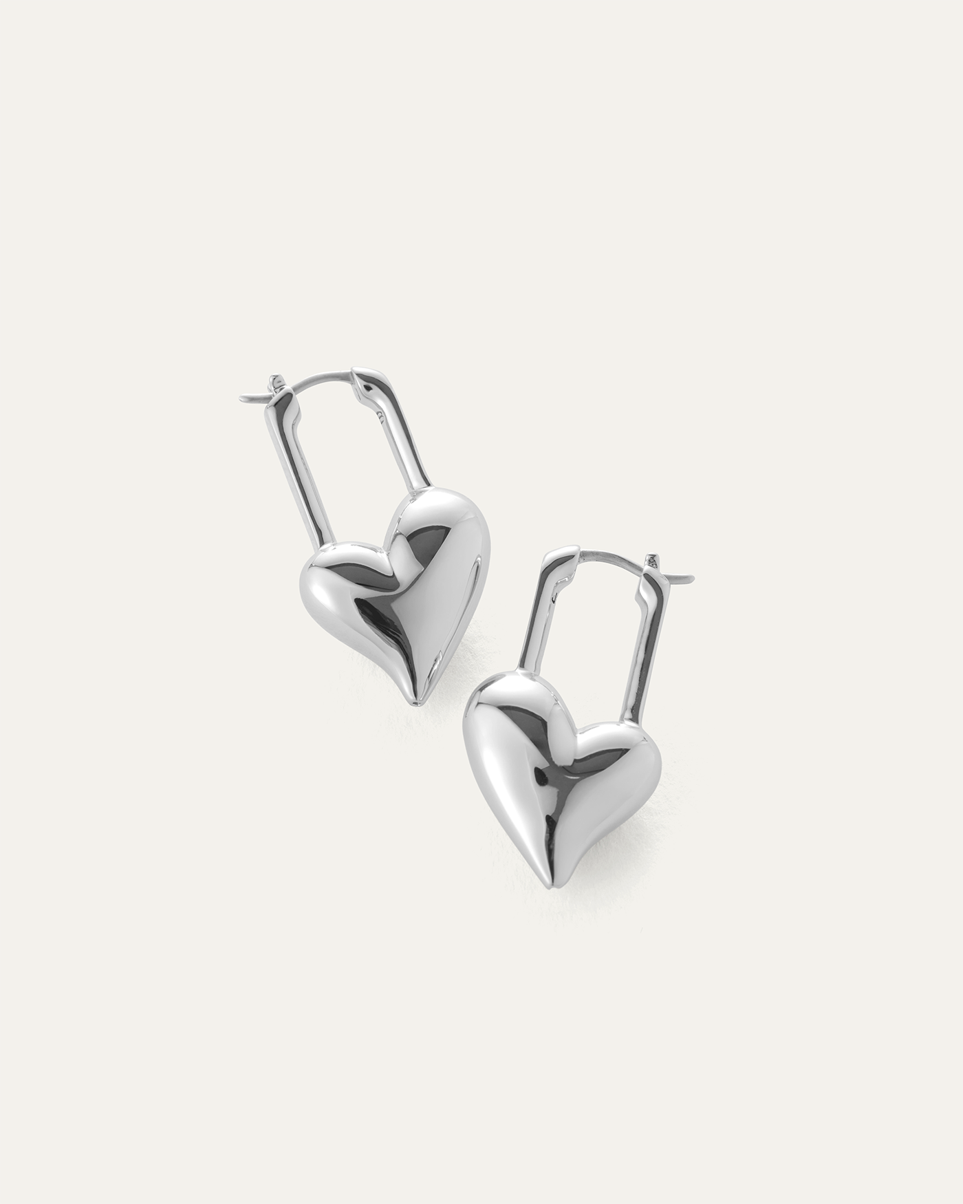 Padlock Heart Earrings | Silver Hoop Earrings | JENNY BIRD Canada