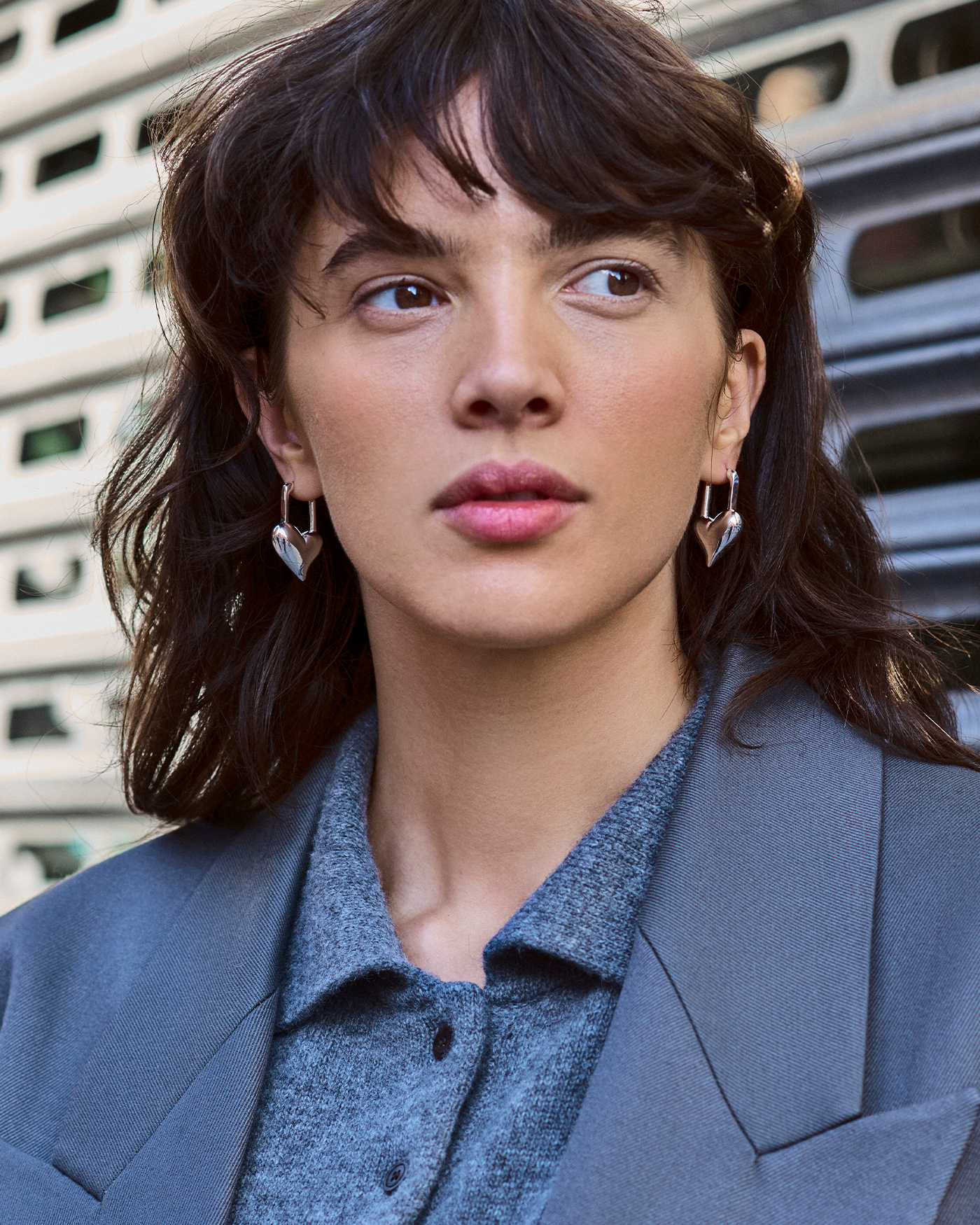 Jenny Bird Canada Silver Drop Hinged Padlock Heart Earrings for Women