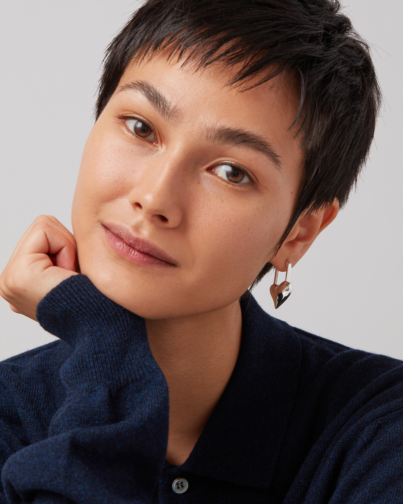 Jenny Bird Canada Silver Drop Hinged Padlock Heart Earrings for Women