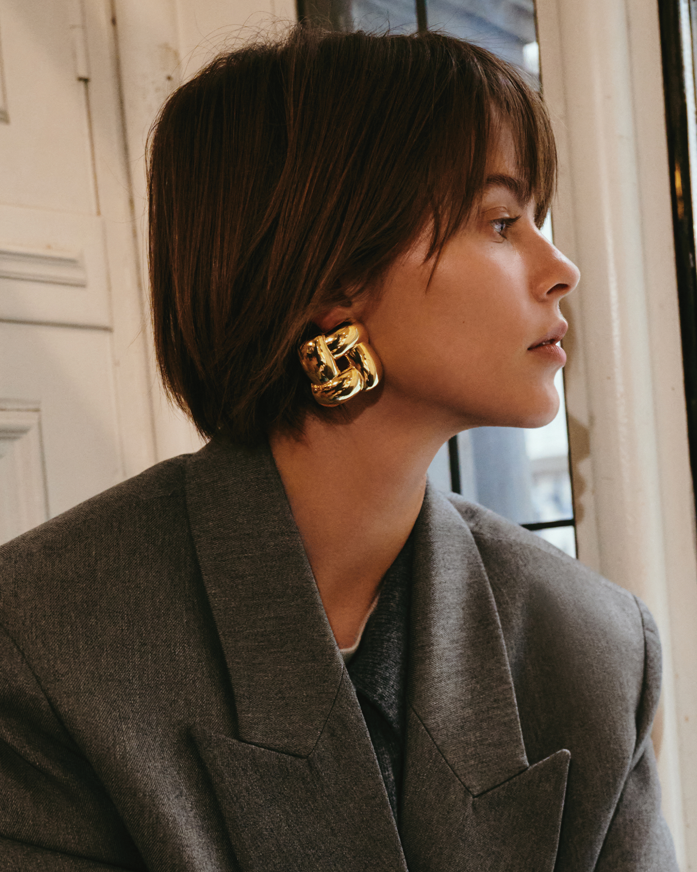 Mega Woven Square Earrings