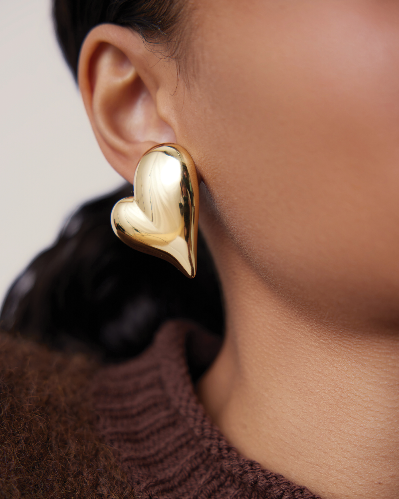 Mega Art Heart Button Earrings