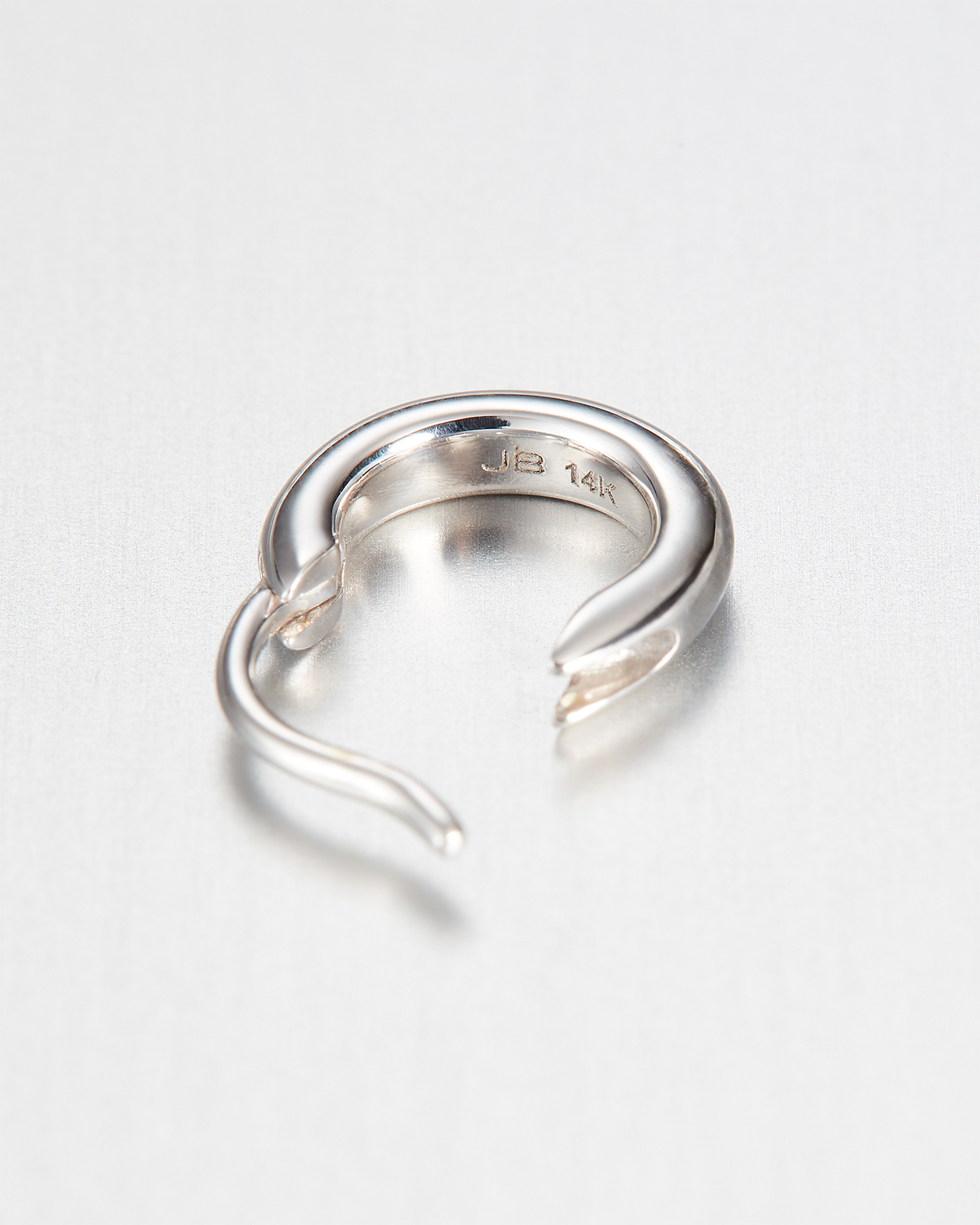 14K White Gold Huggie