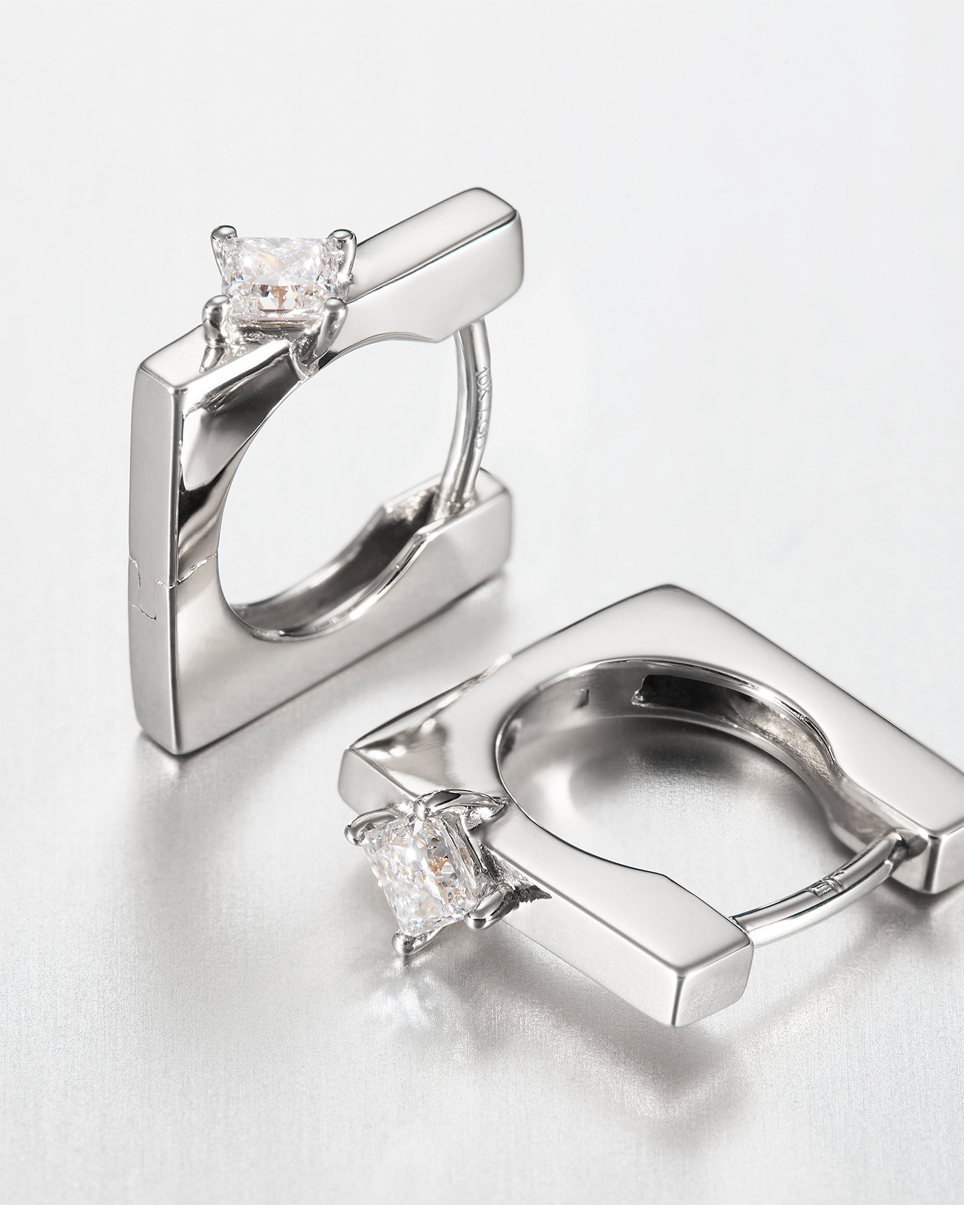 10K White Gold Lab Grown Diamond Huggie Earrings - 0.22 CTW