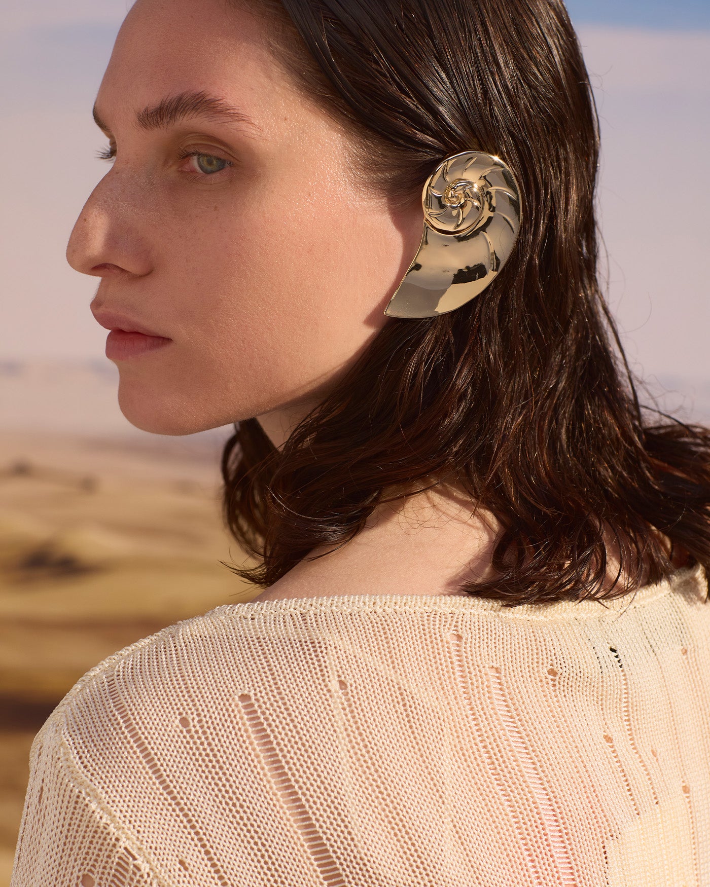 Jenny Bird Canada Statement Gold Dylan Ear Cover Earring for Women