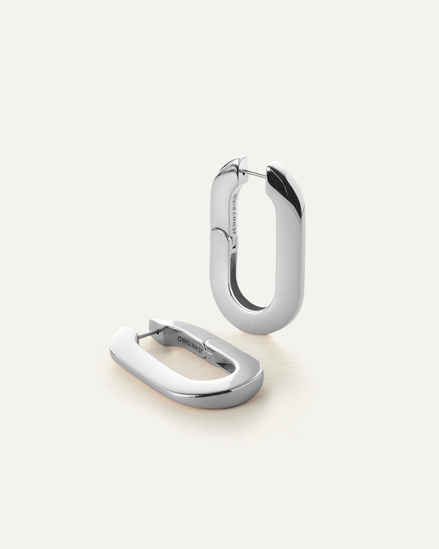 Jenny Bird Canada Mega U-Link Hinged Silver Waterproof Hoop Earrings For Women