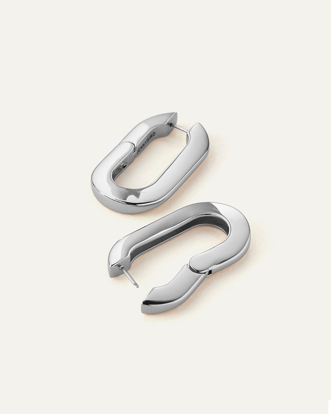 Jenny Bird Canada Mega U-Link Hinged Silver Waterproof Hoop Earrings For Women