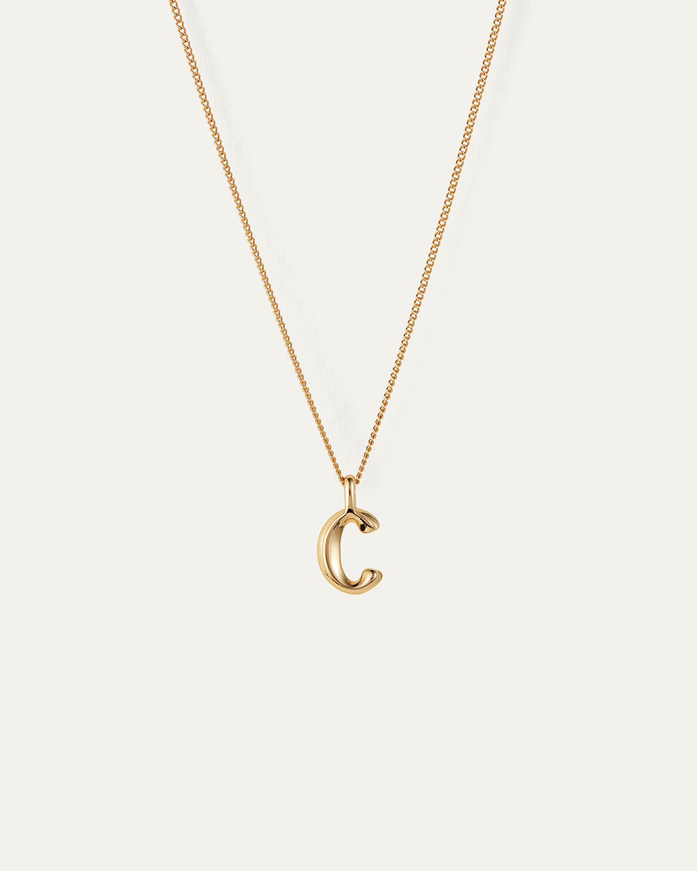 Gold necklace with hot sale letter c