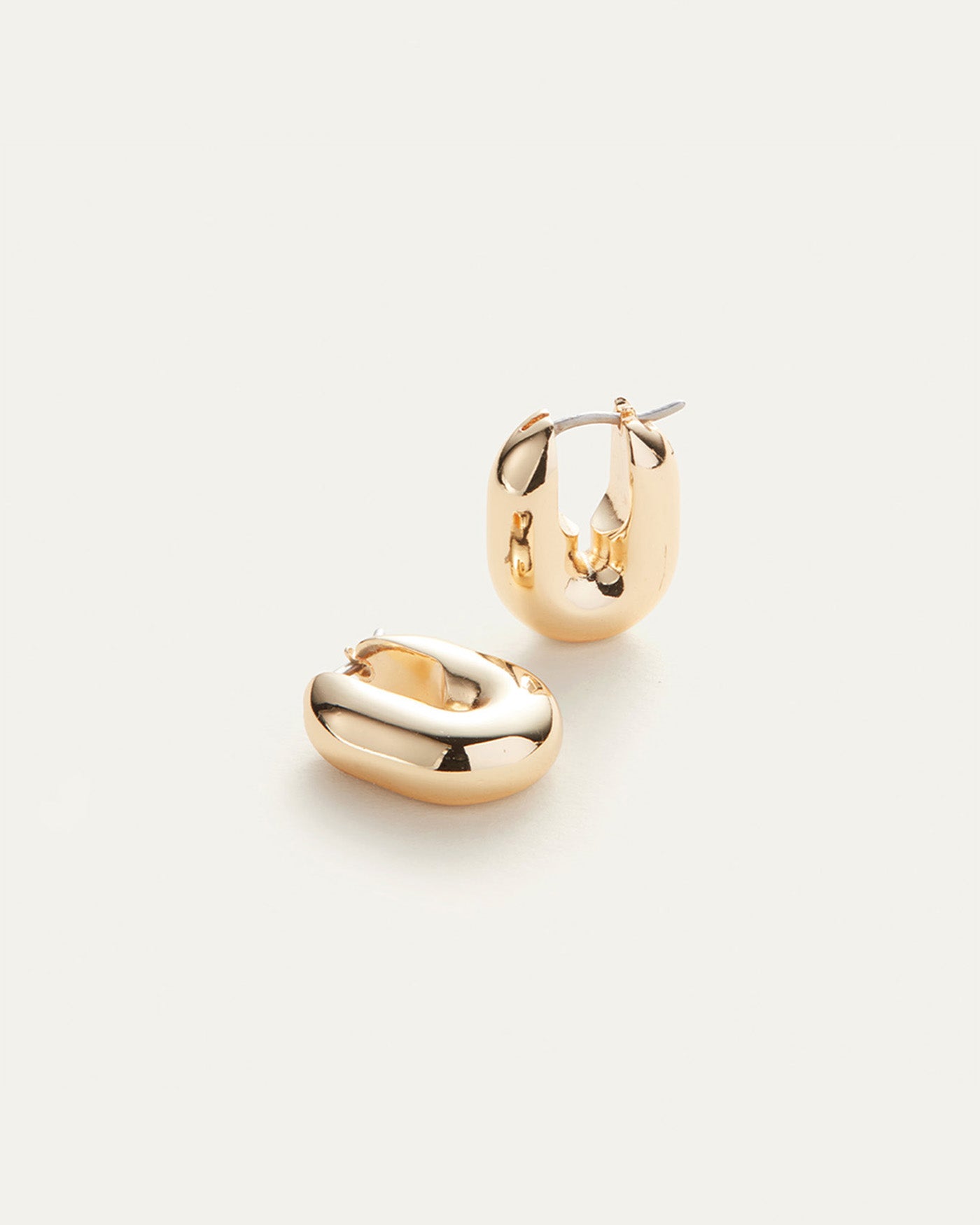 Jenny Bird Canada Puffy Gold U-Link Hinged Hoop Earrings for Women