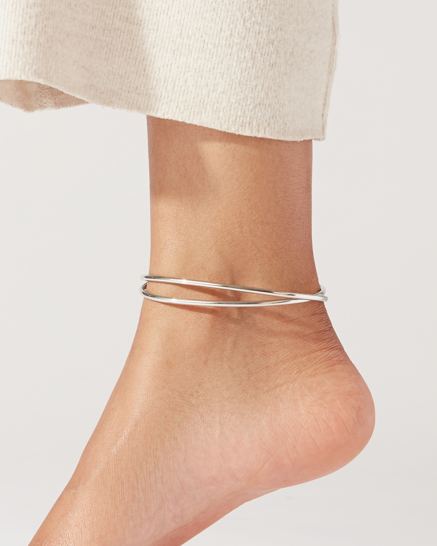 JENNY BIRD Canada Dane Bangle Anklets Silver Waterproof Ankle Bracelet Stack
