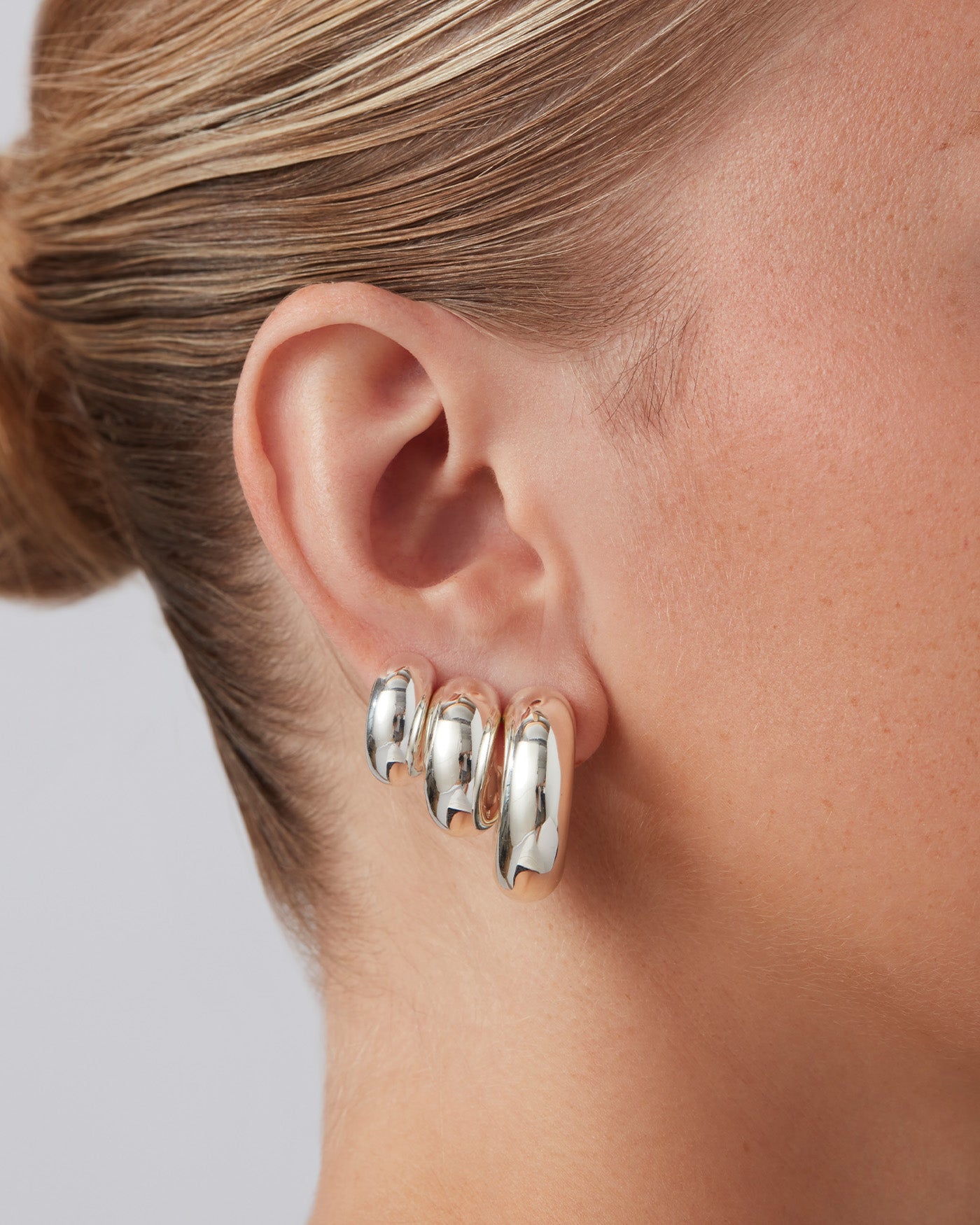 Jenny Bird Canada Tome Large Silver Hoop Earrings for Women