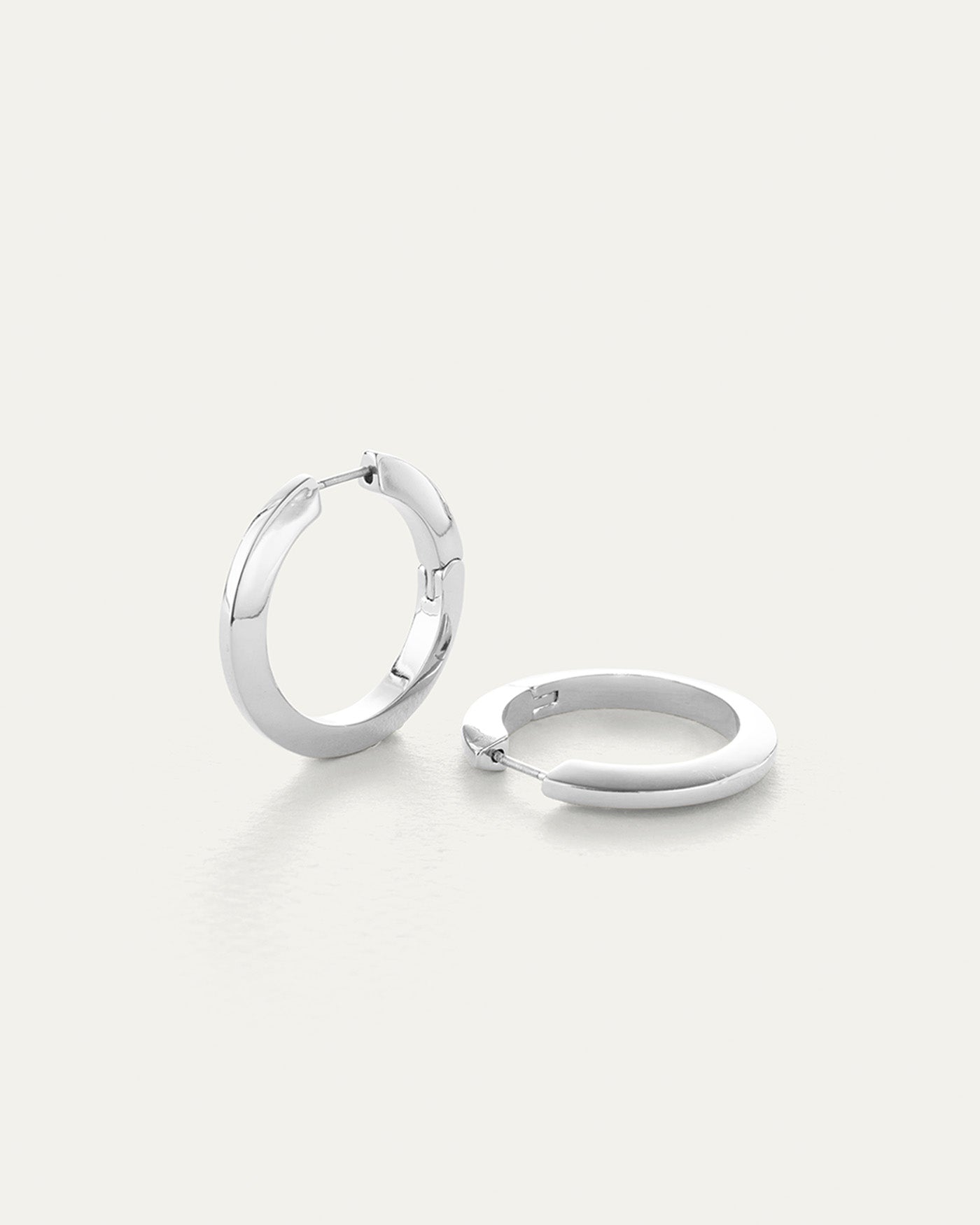 Toni Hinged Hoop Earrings Silver