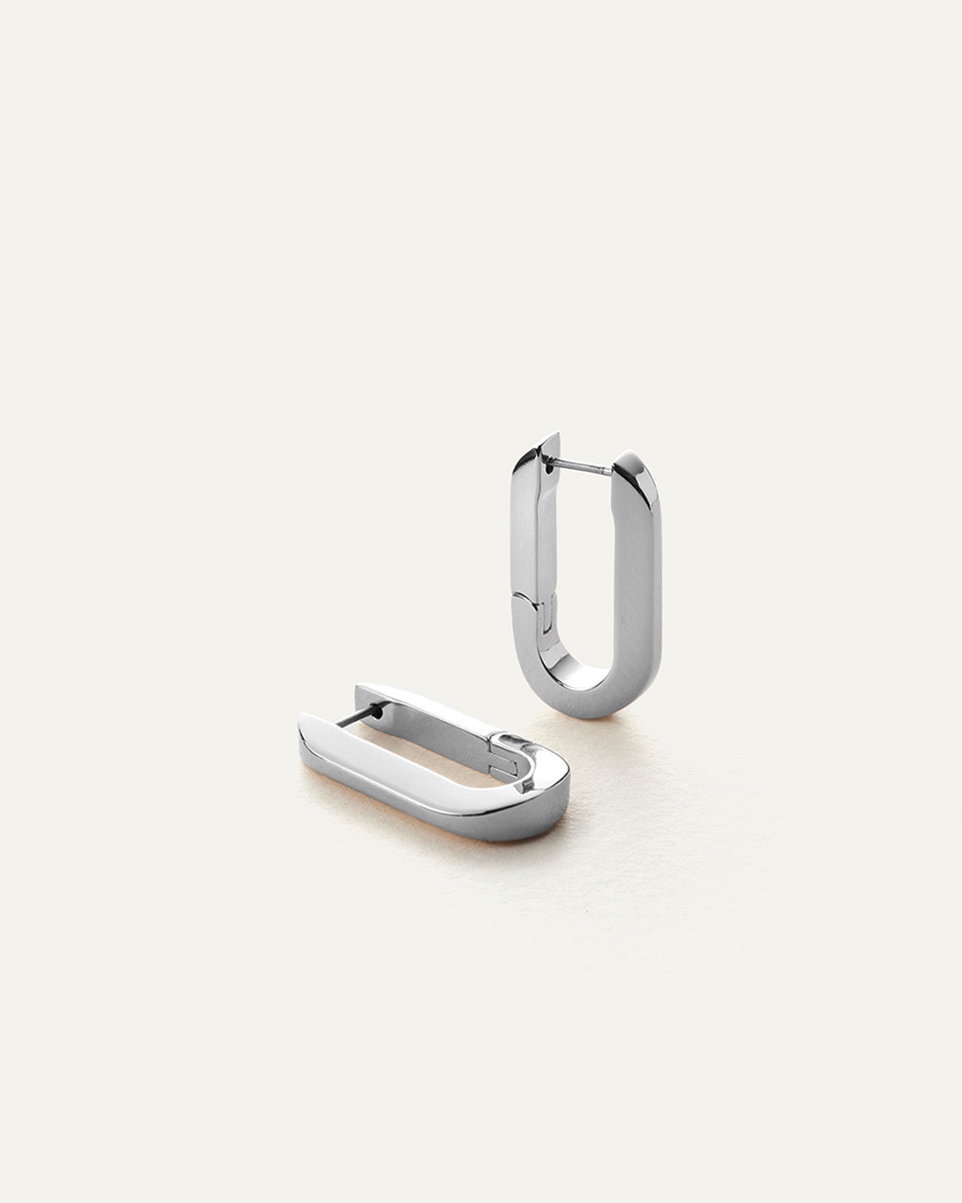 Jenny Bird Canada U-Link Hinged Silver Waterproof Hoop Earrings For Women